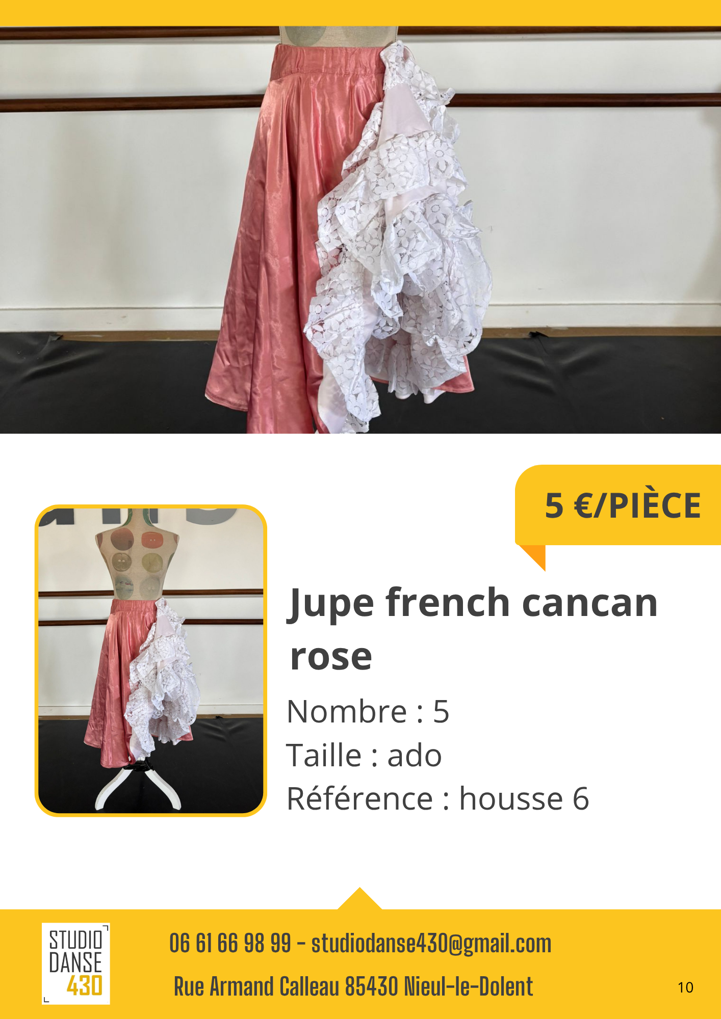 Jupe french cancan rose