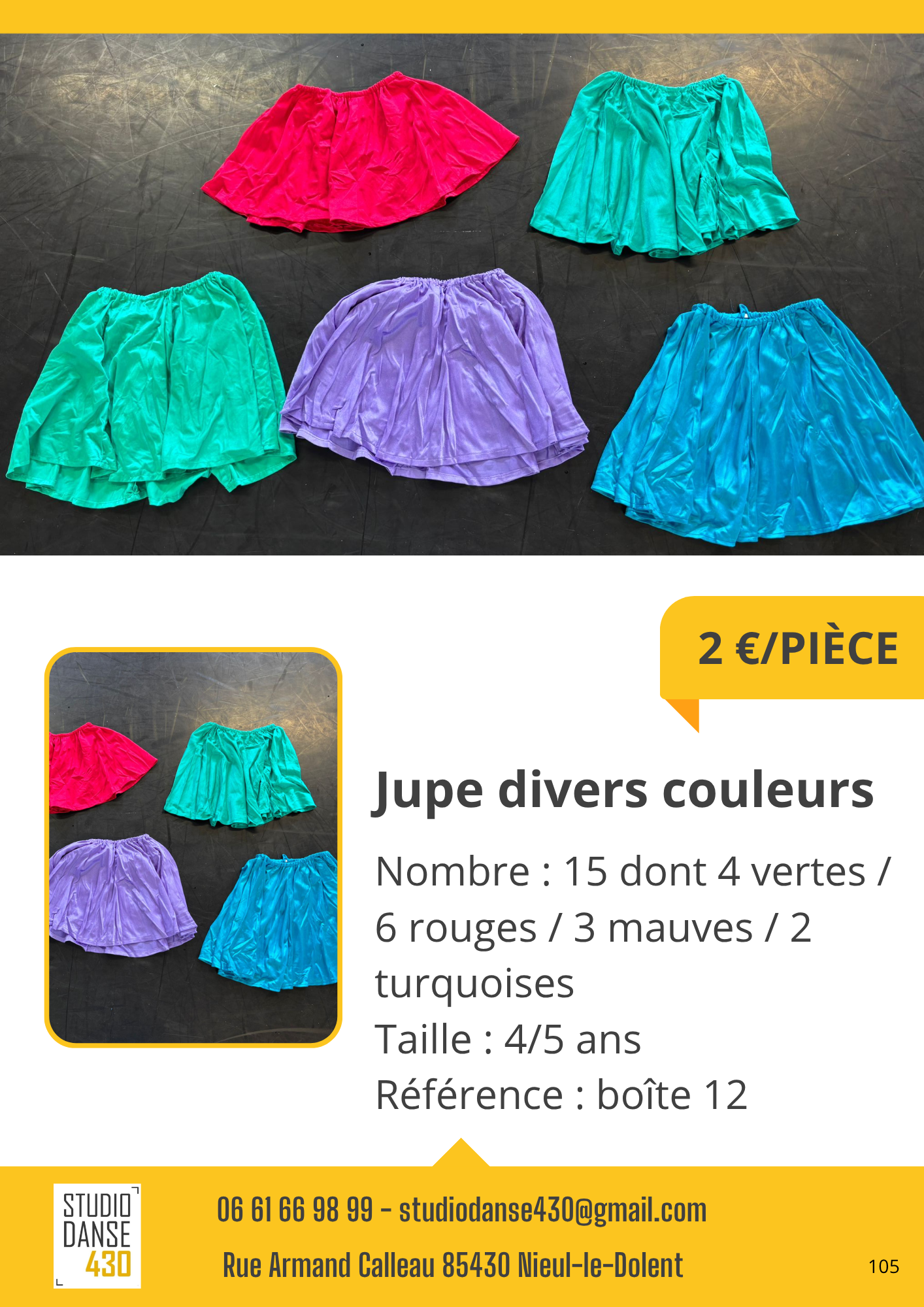Jupe divers couleurs