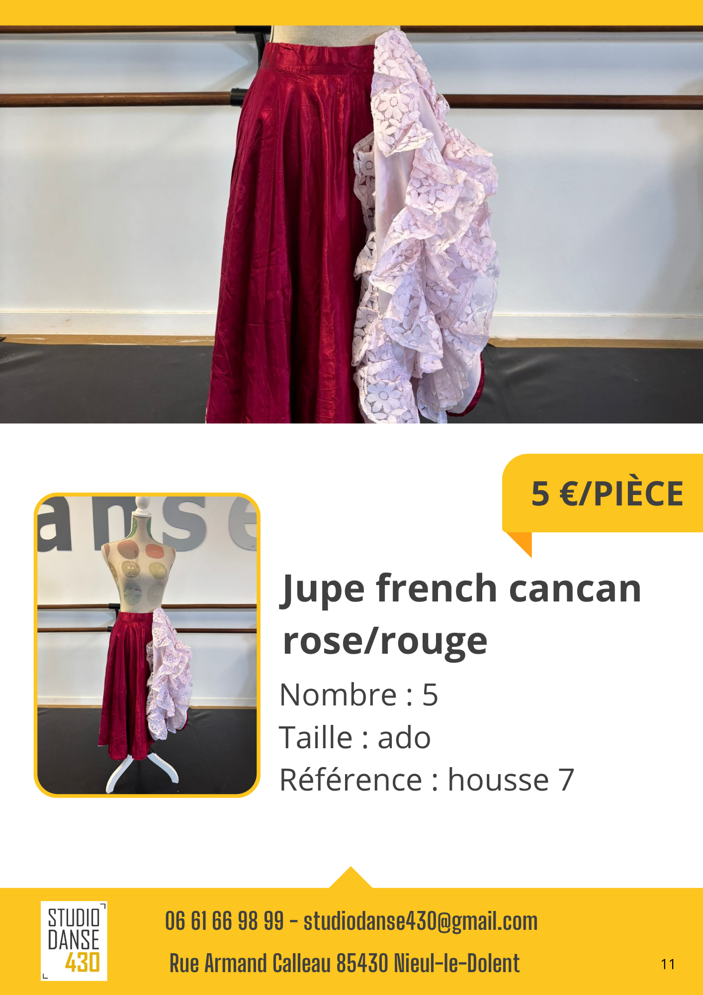 Jupe french cancan roselrouge