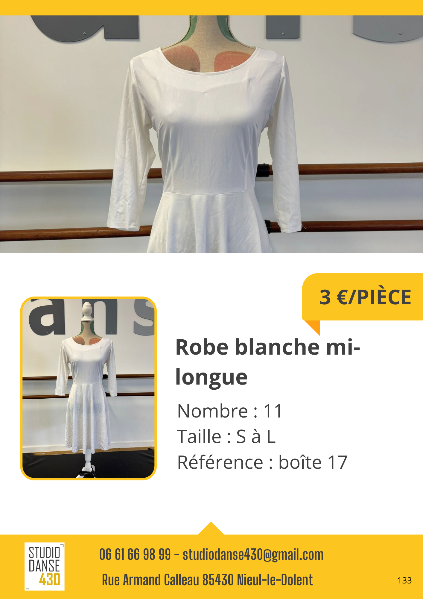 Robe blanche mi- longue