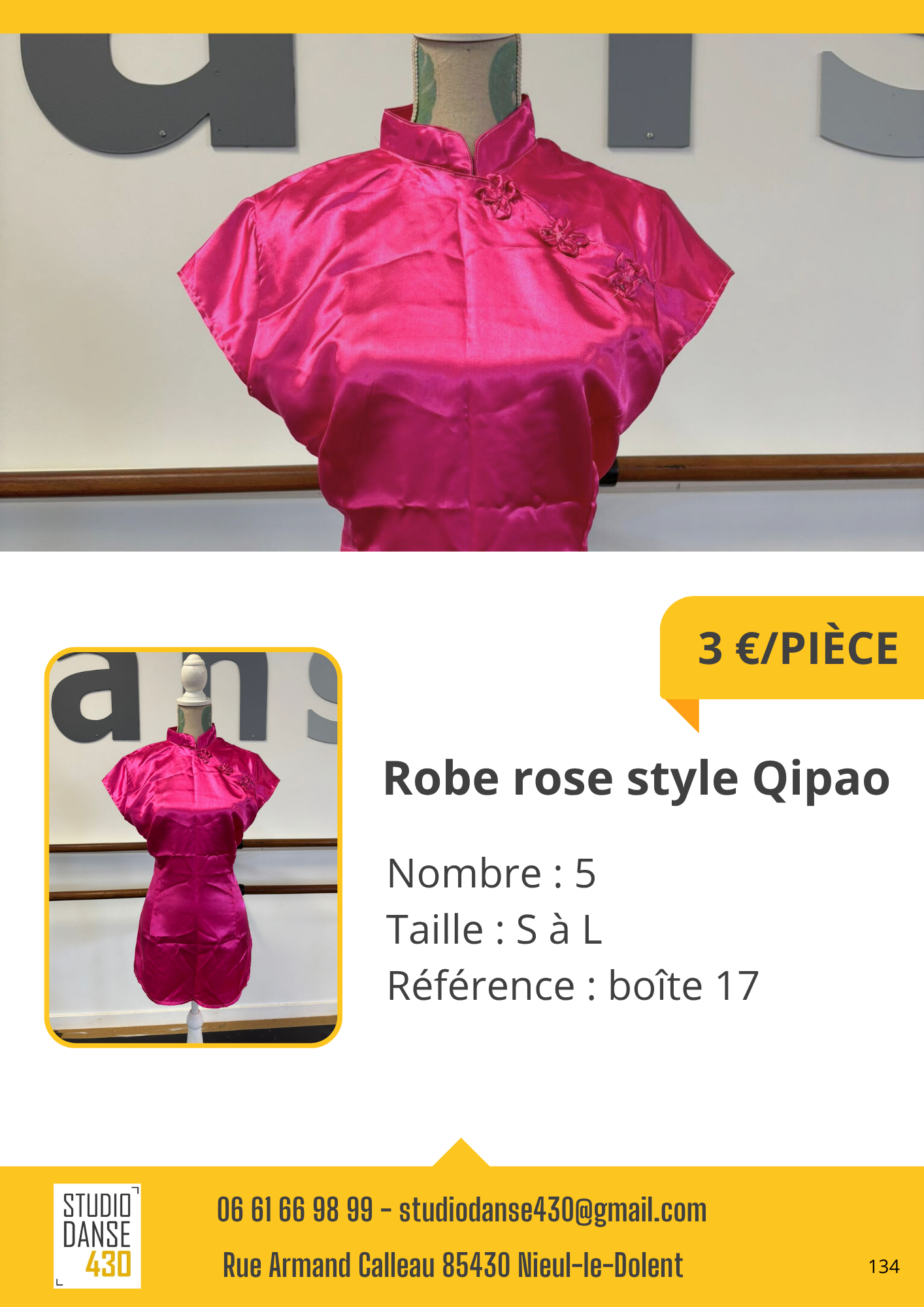 Robe rose style Qipao