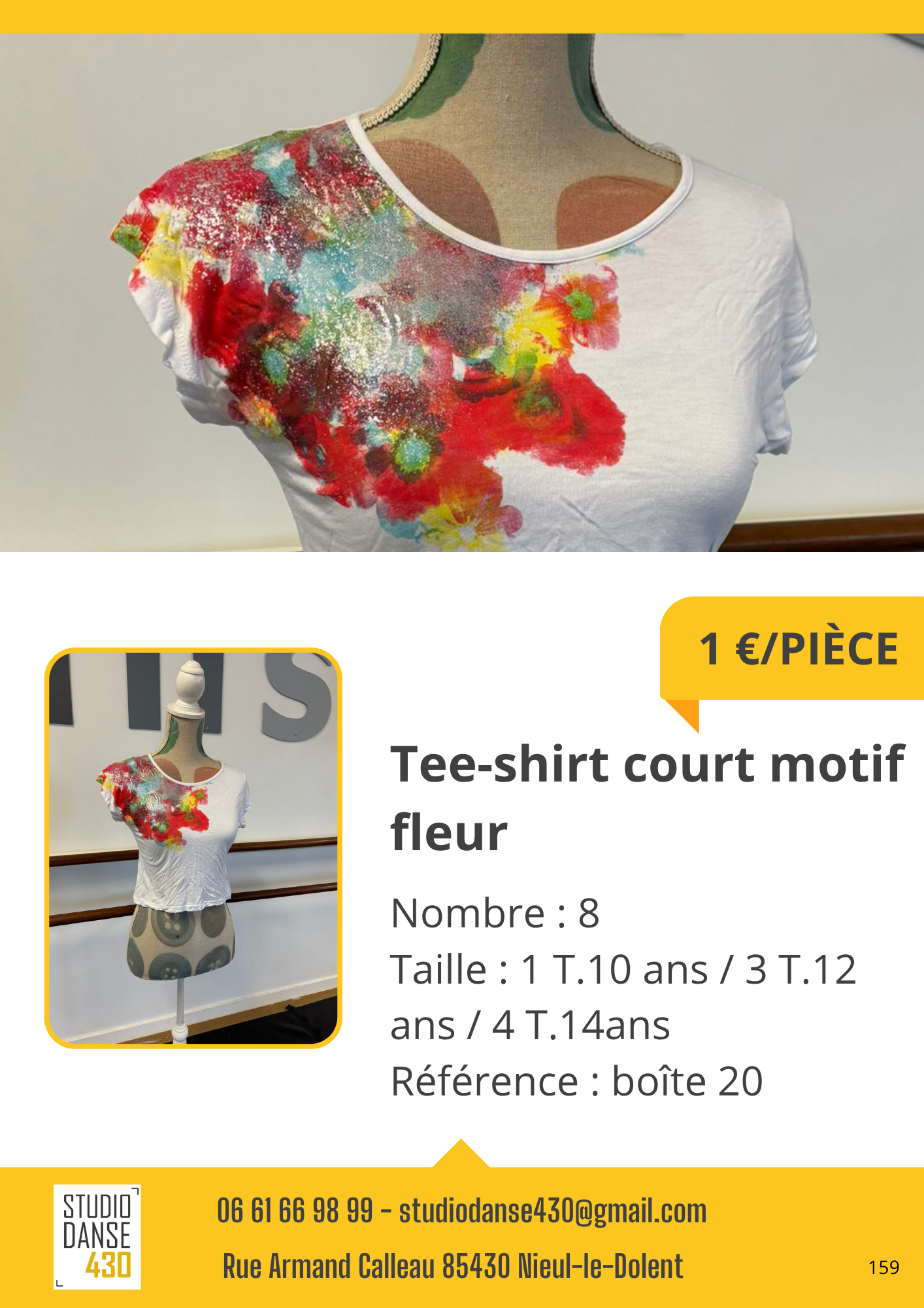 PIÈCE Tee-shirt court motif fleur