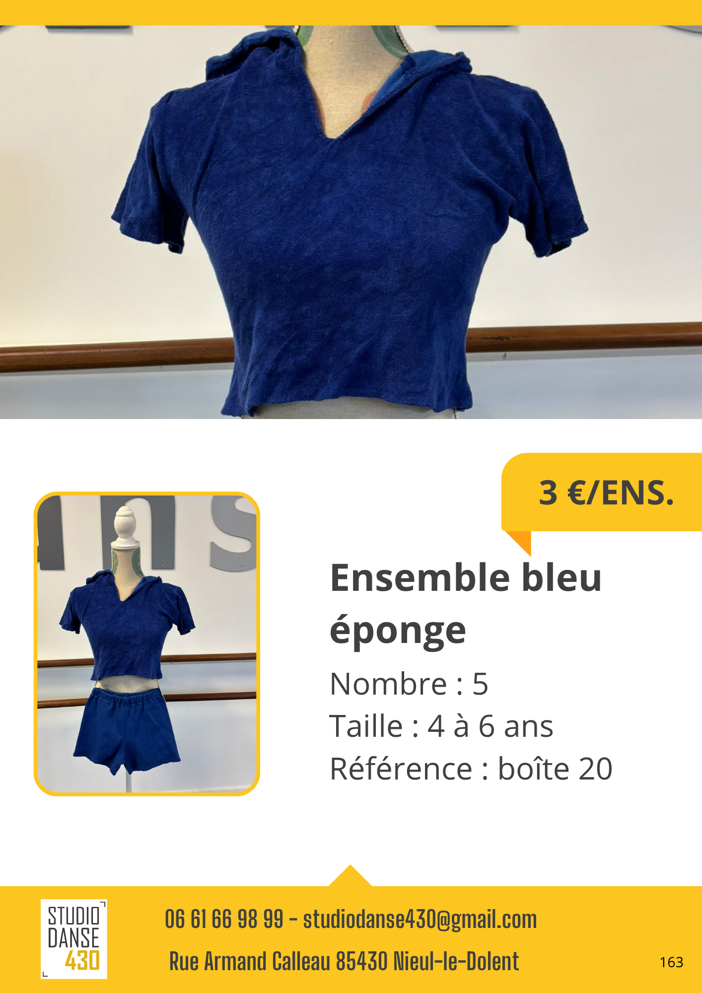Ensemble bleu éponge