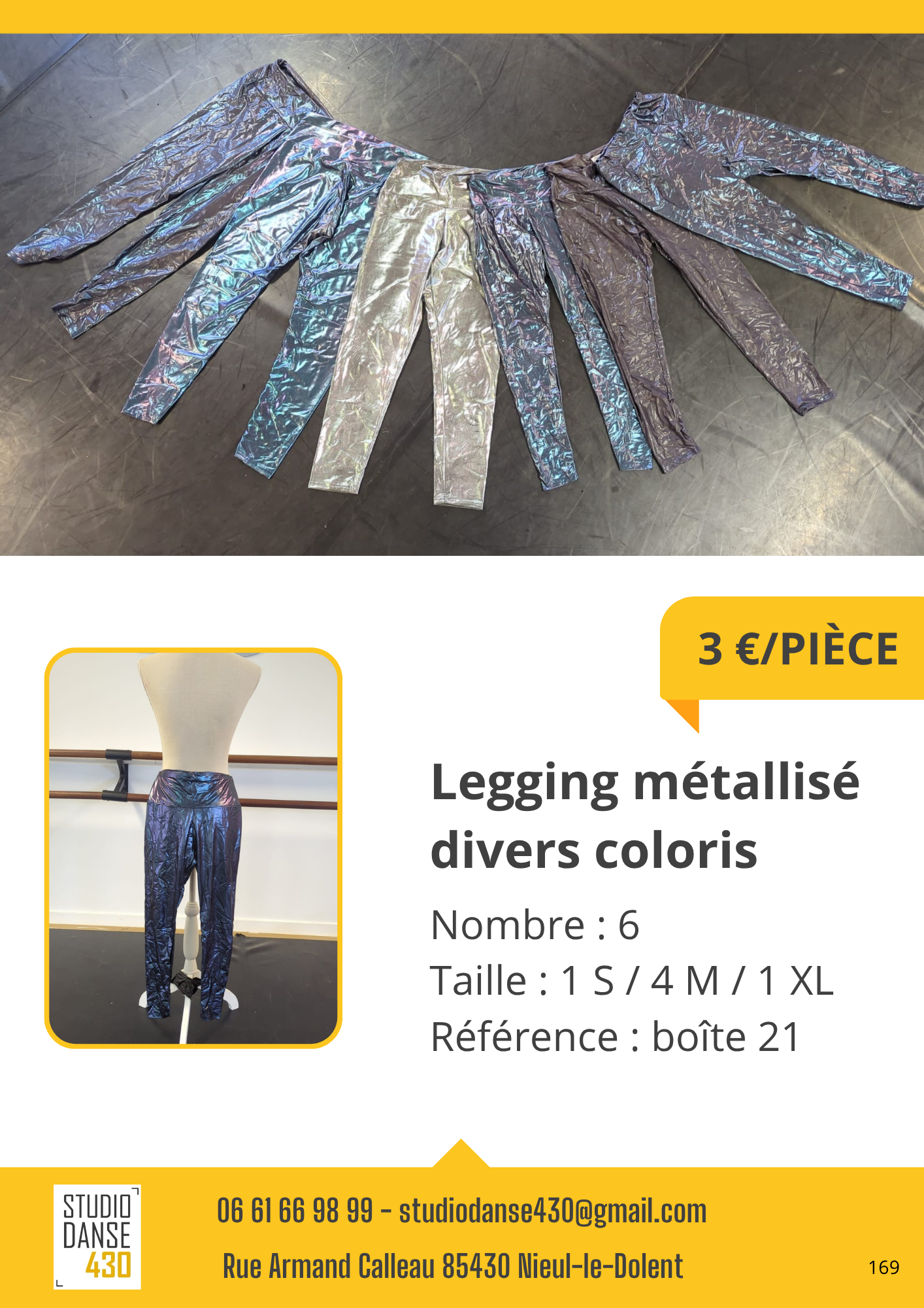 Legging métallisé divers coloris