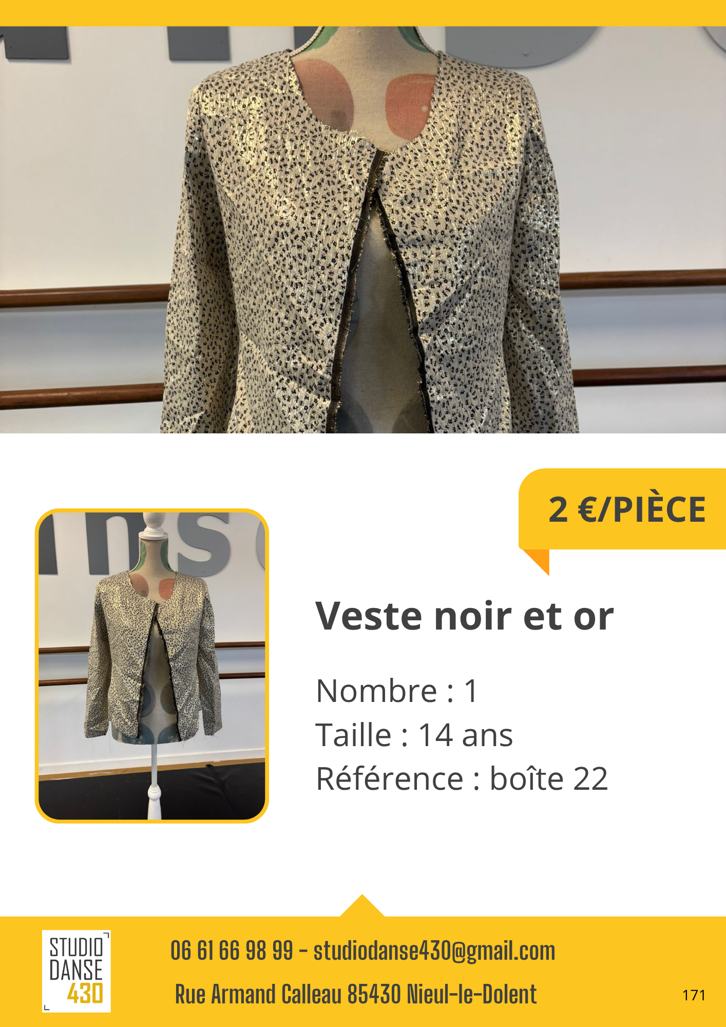 Veste noir et or