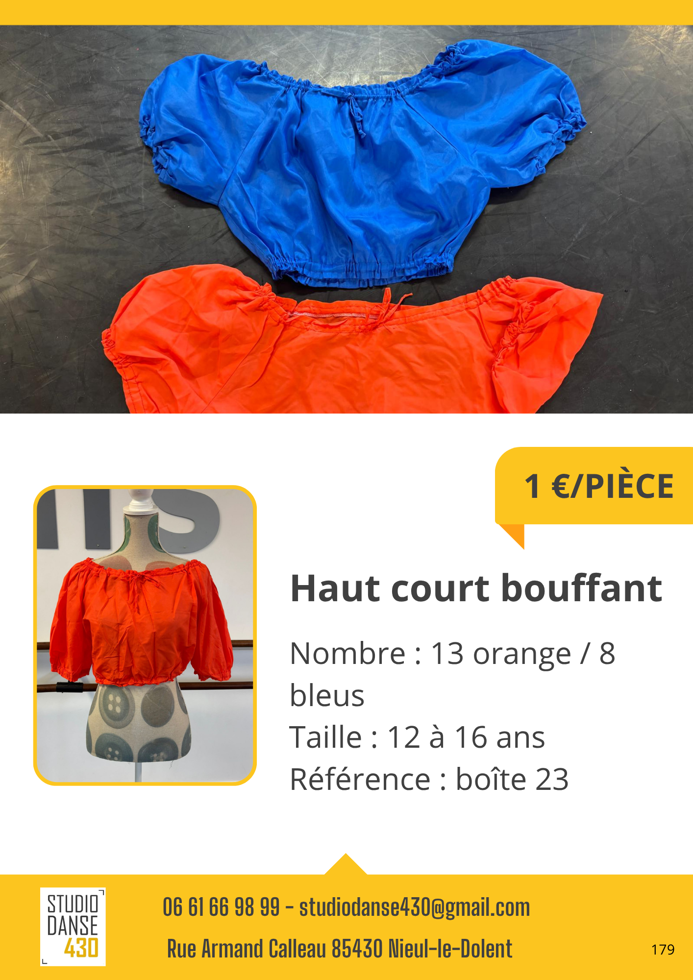 PIÈCE Haut court bouffant