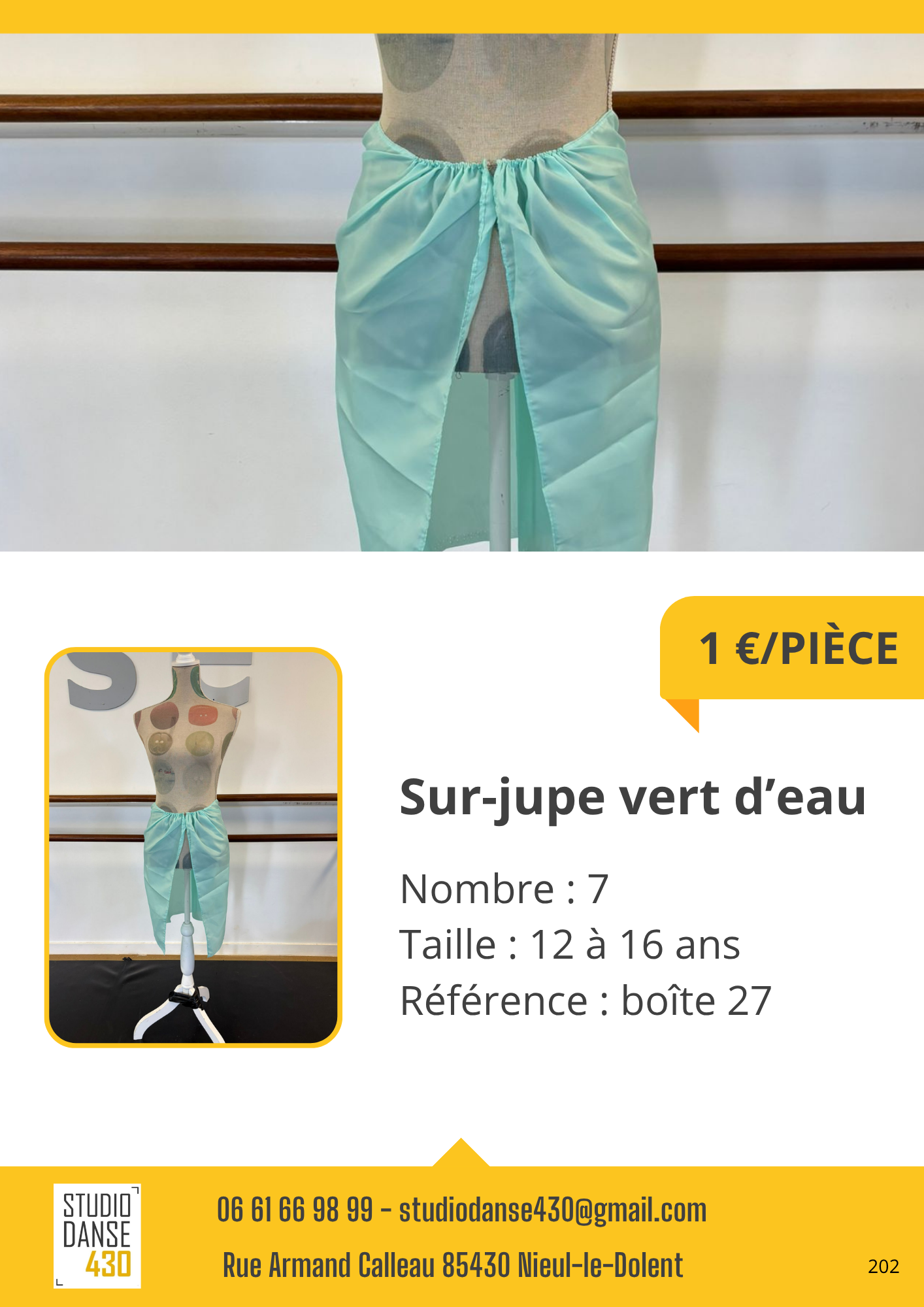PIÈCE Sur-jupe vert deau