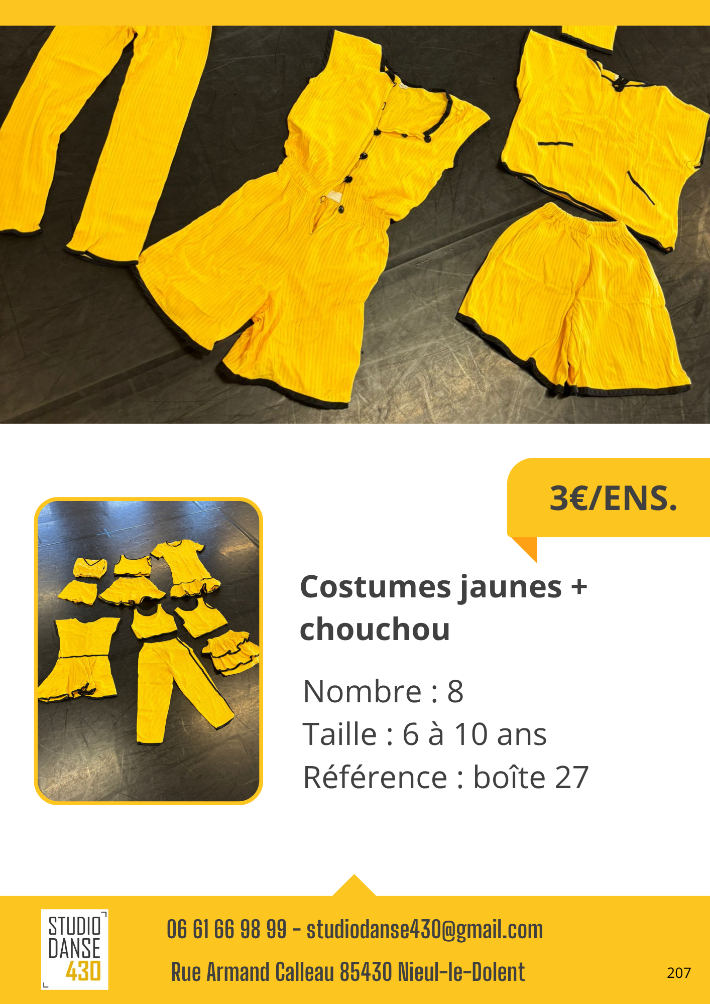 Costumes jaunes chouchou