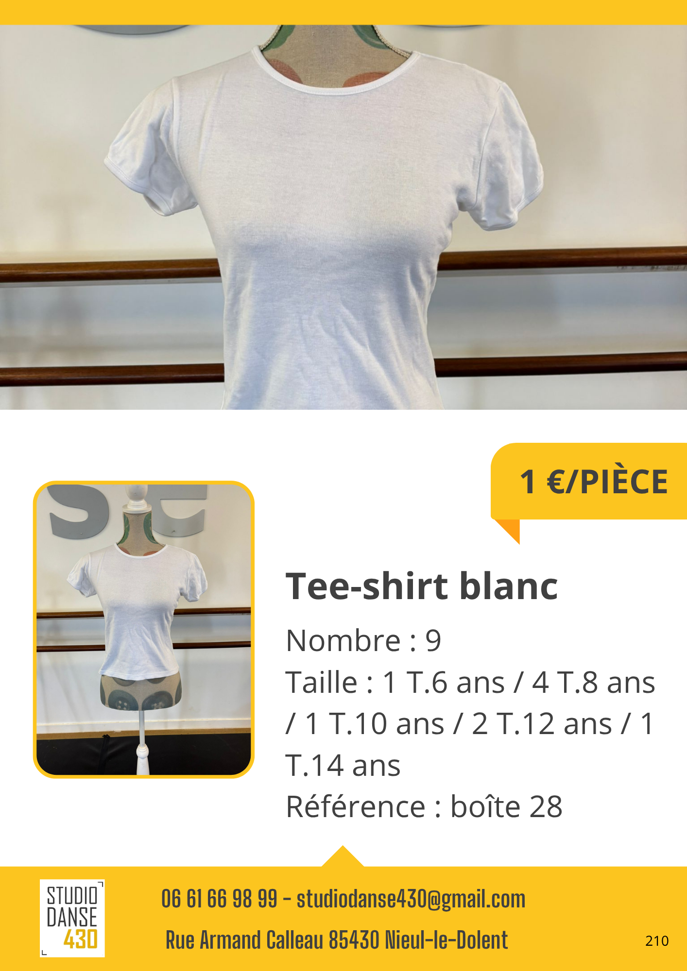 PIÈCE Tee-shirt blanc
