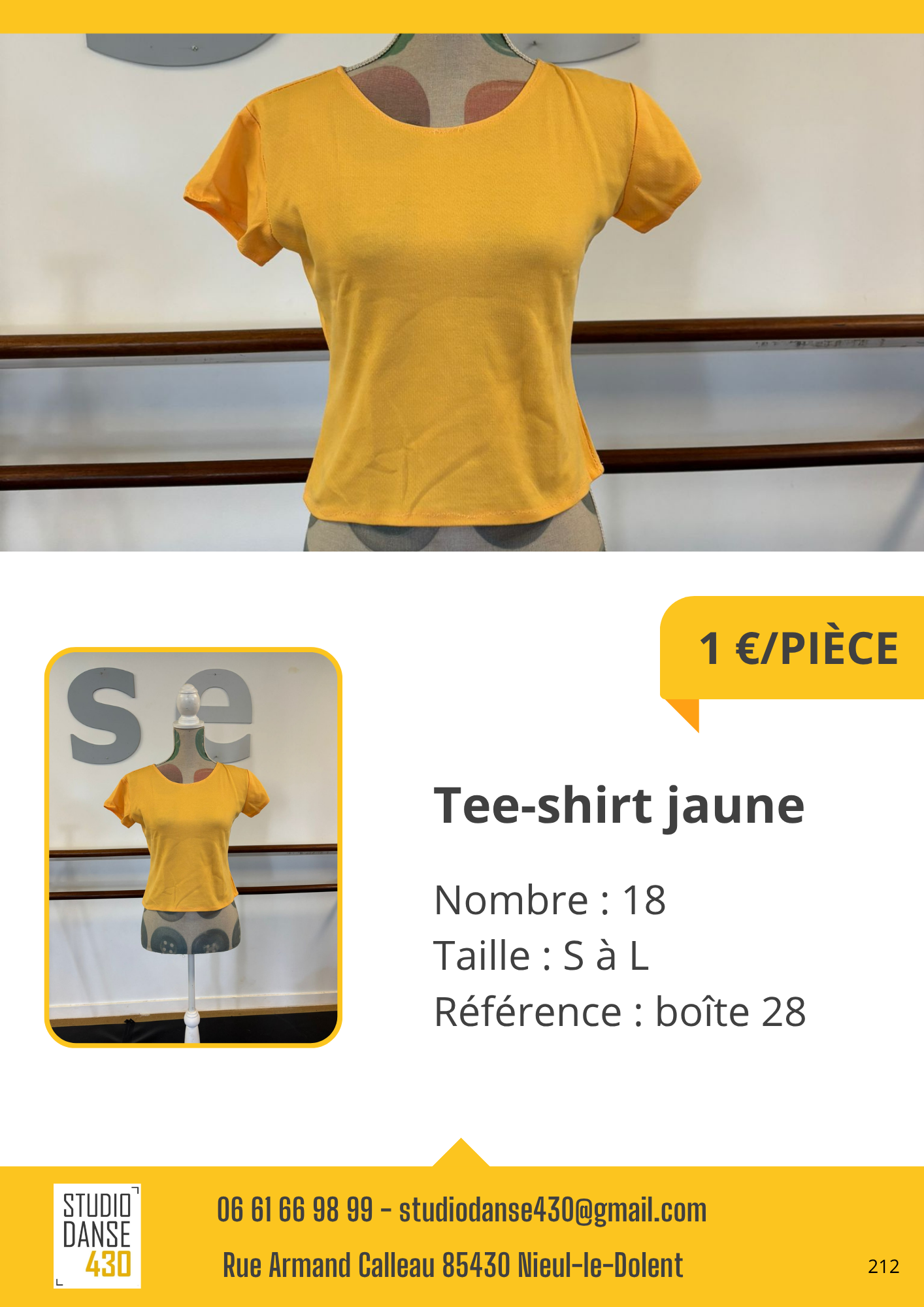 PIÈCE S2e Tee-shirt jaune