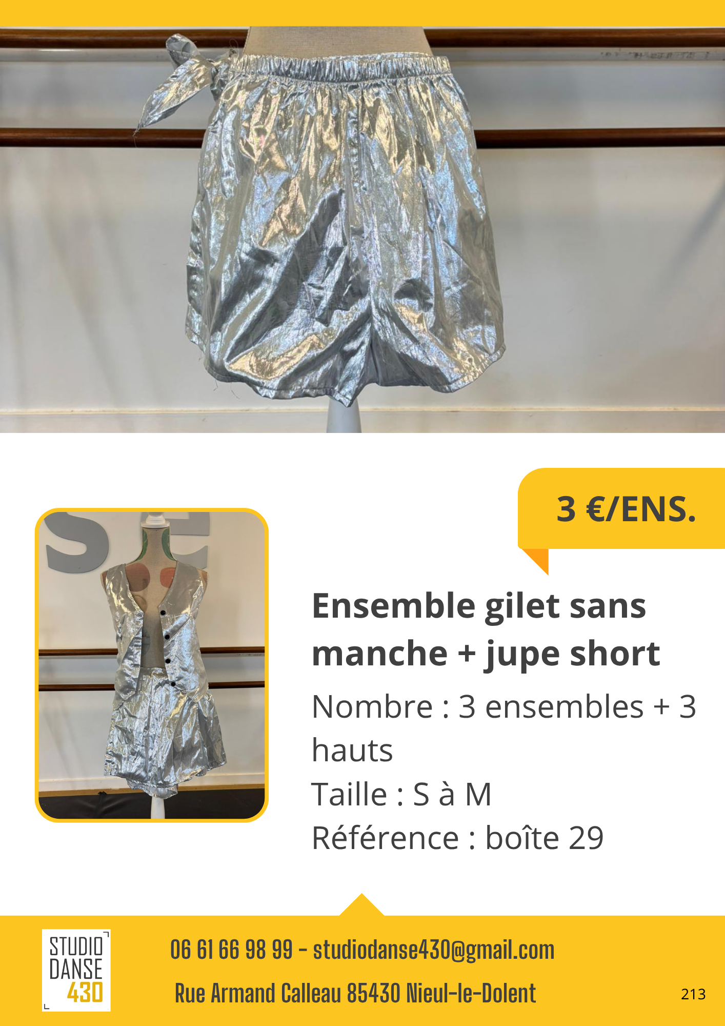 Ensemble gilet sans manche + jupe short
