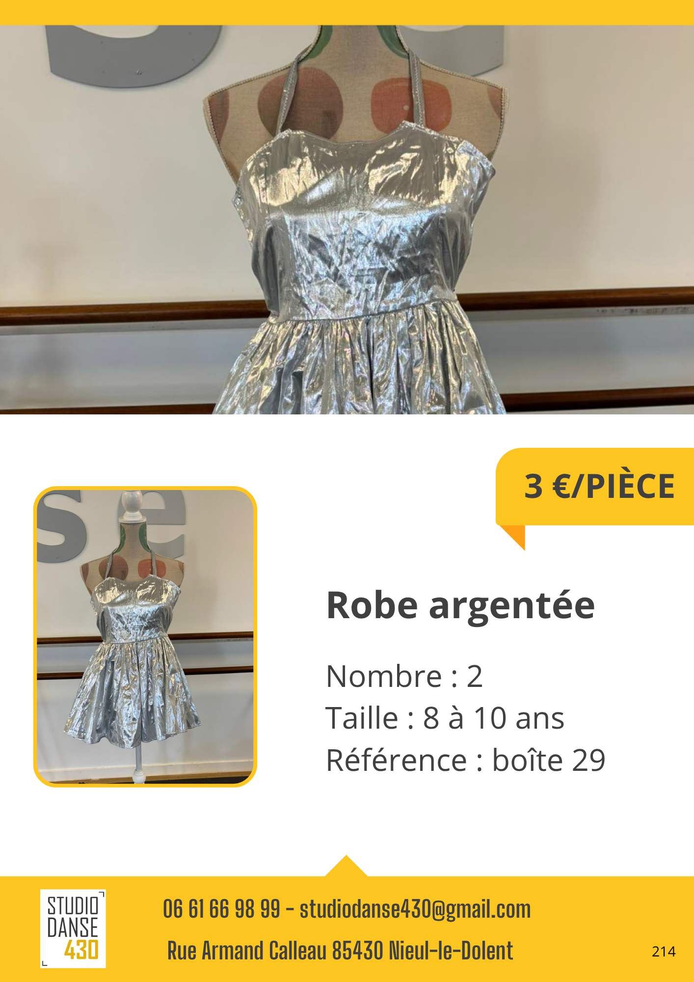 Robe argentée