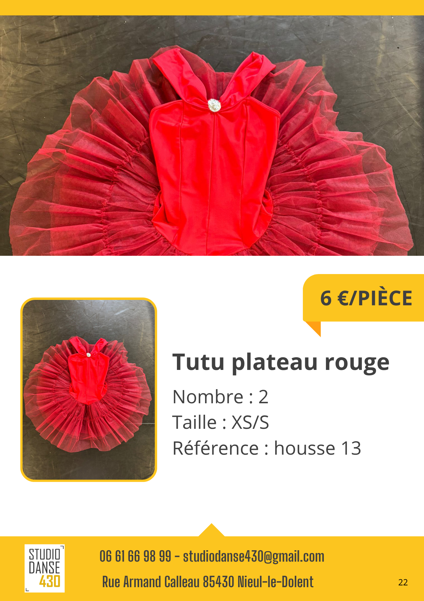 Tutu plateau rouge