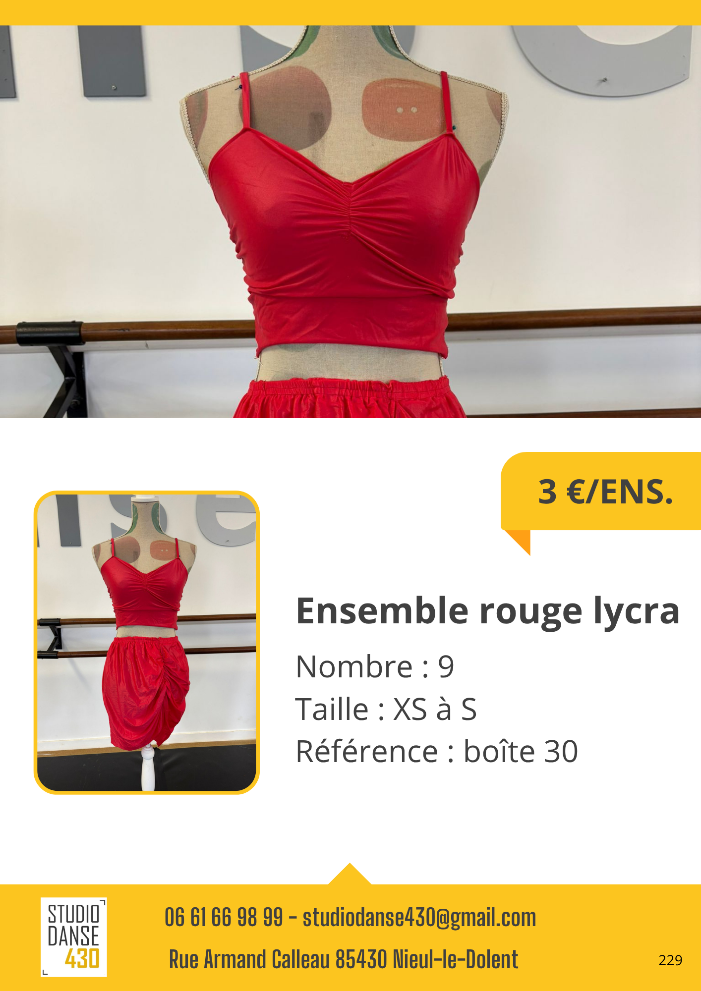Ensemble rouge lycra