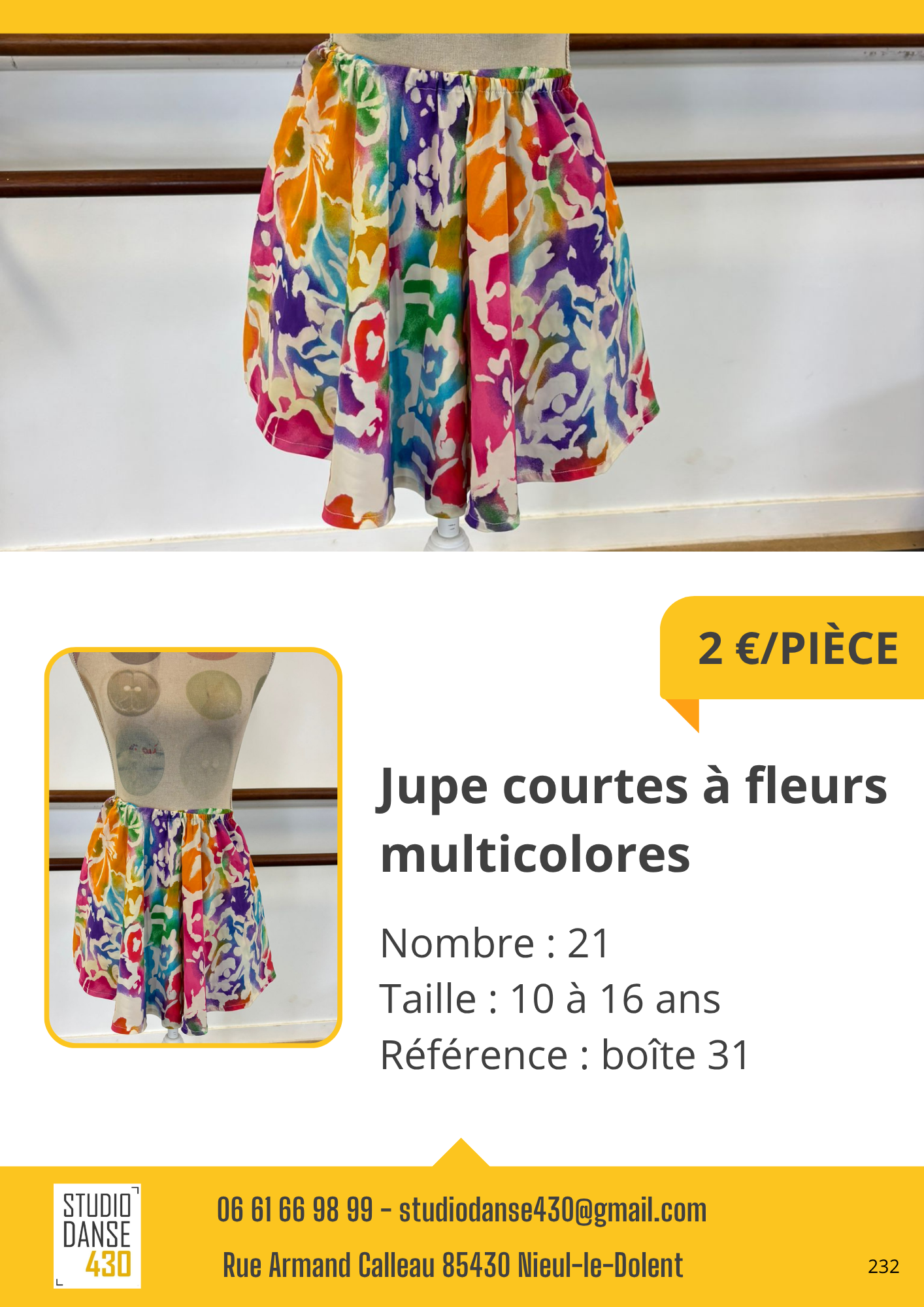 Jupe courtes à fleurs multicolores