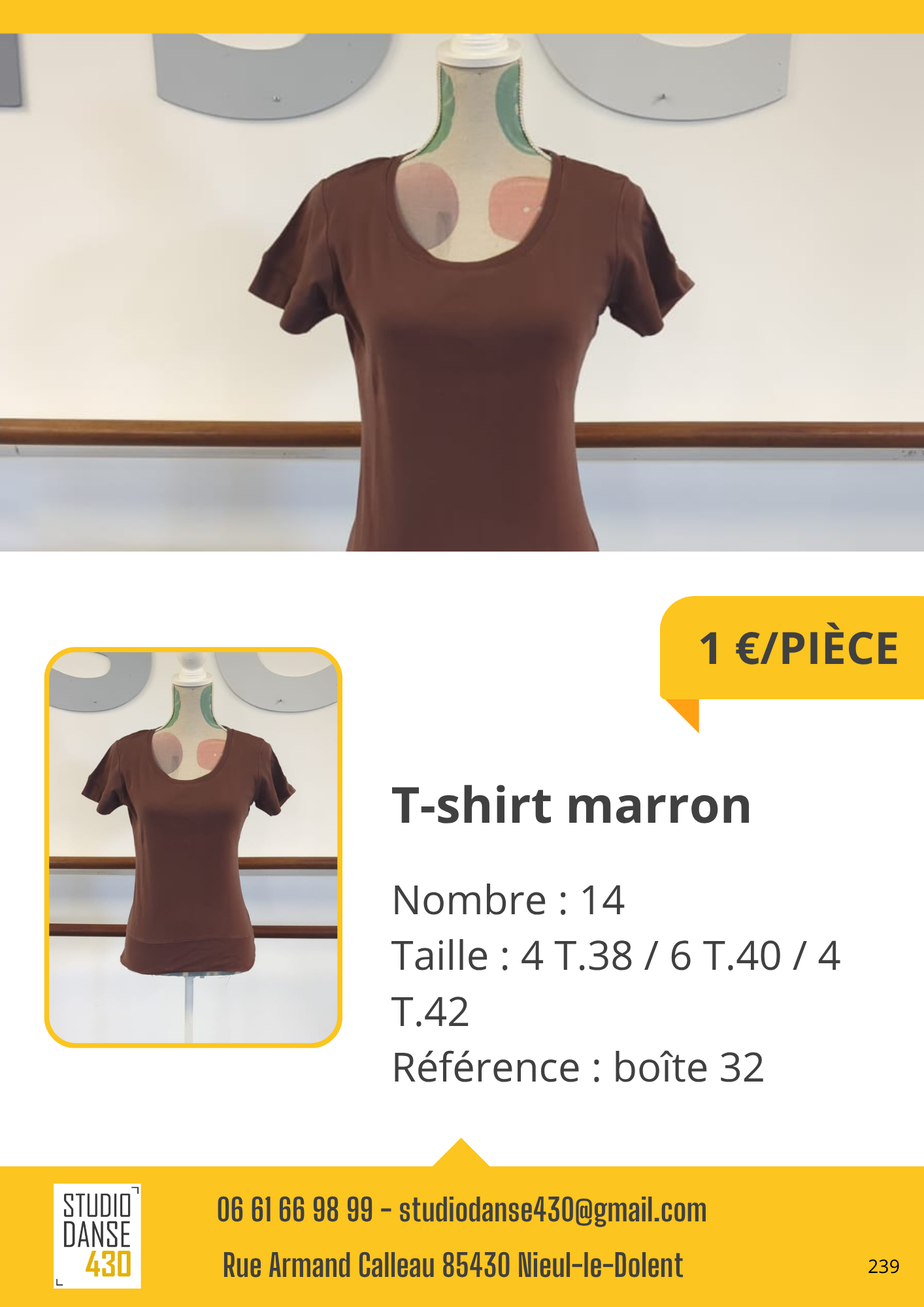 PIÈCE T-shirt marron