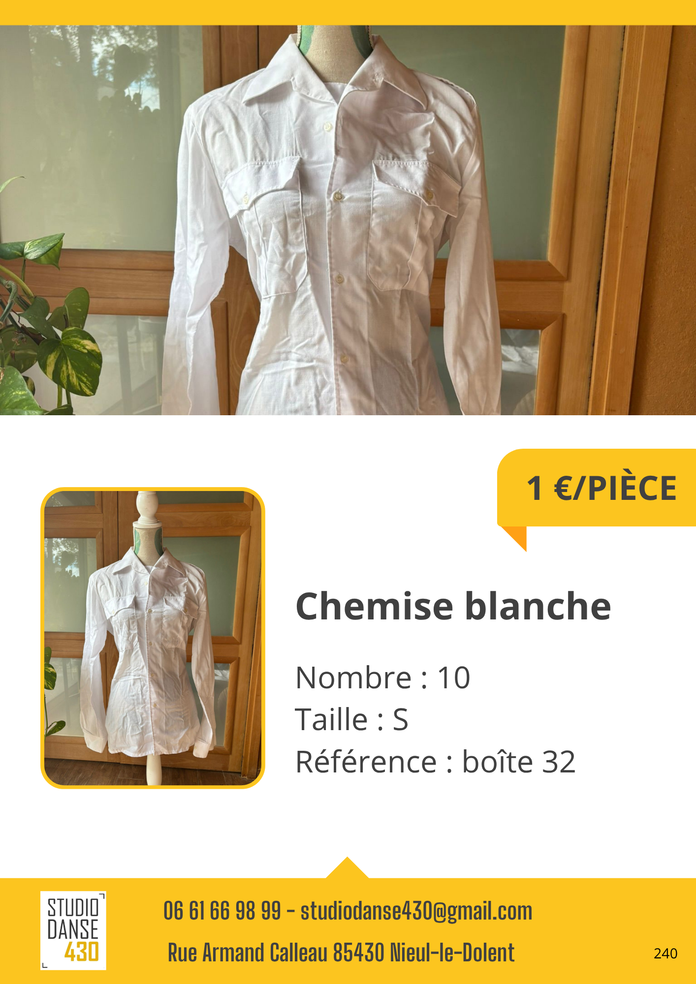 PIÈCE Chemise blanche