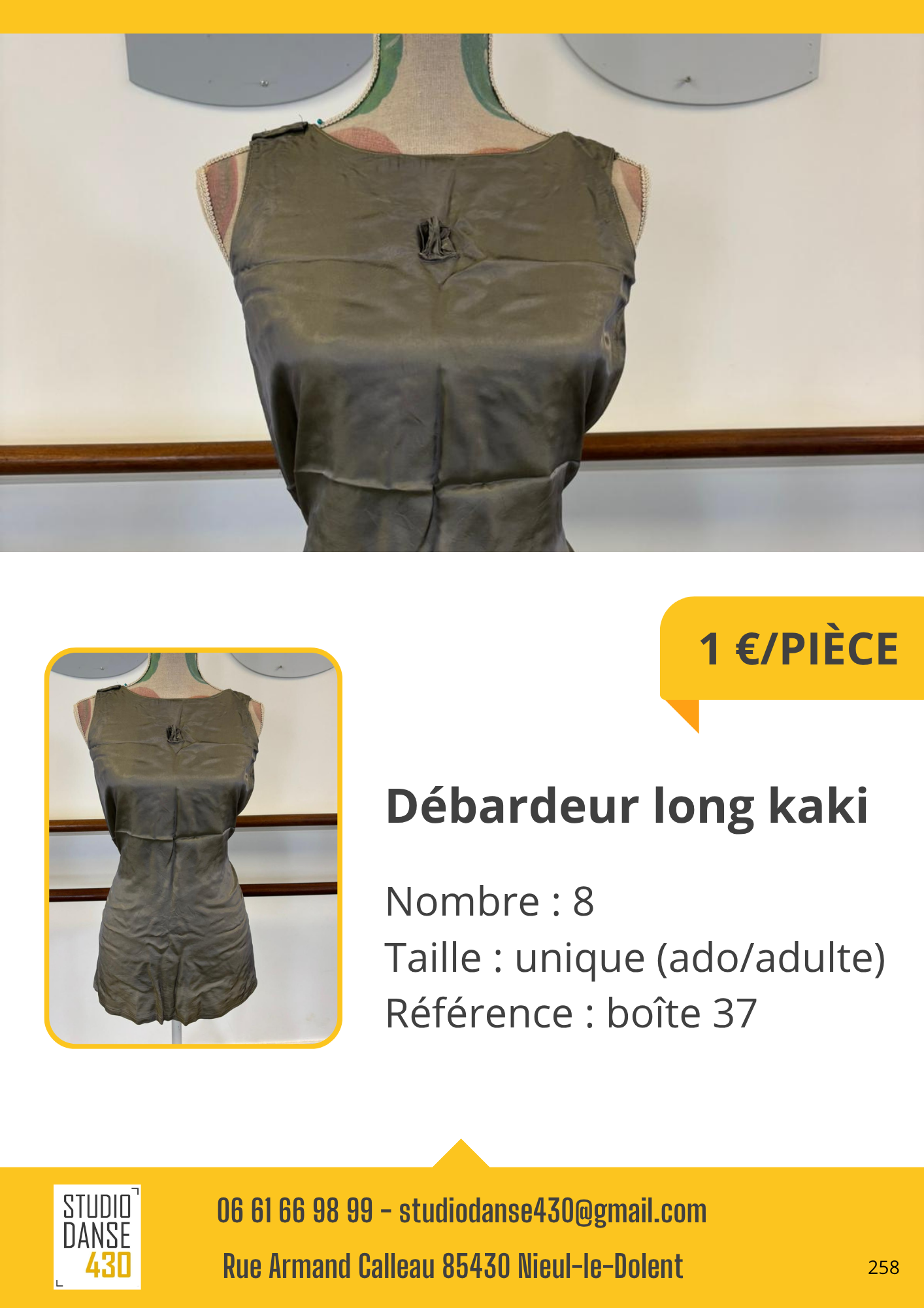 PIÈCE Débardeur long kaki