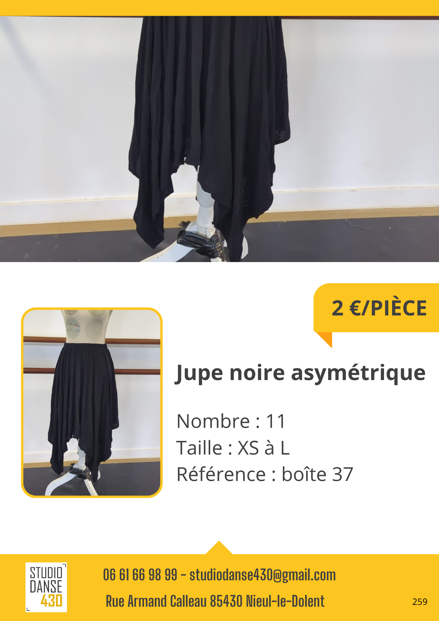 Jupe noire asymétrique