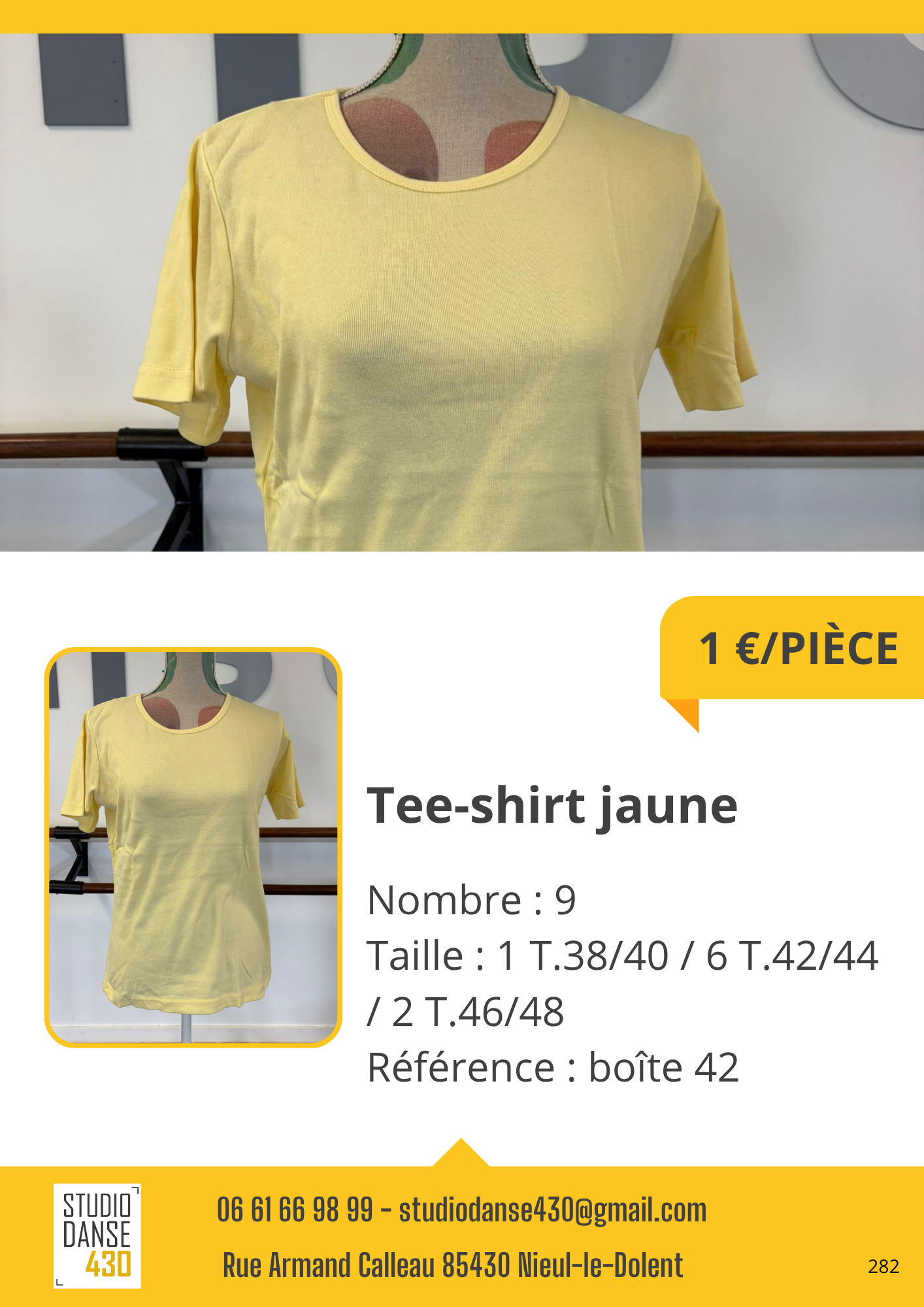 PIÈCE Tee-shirt jaune