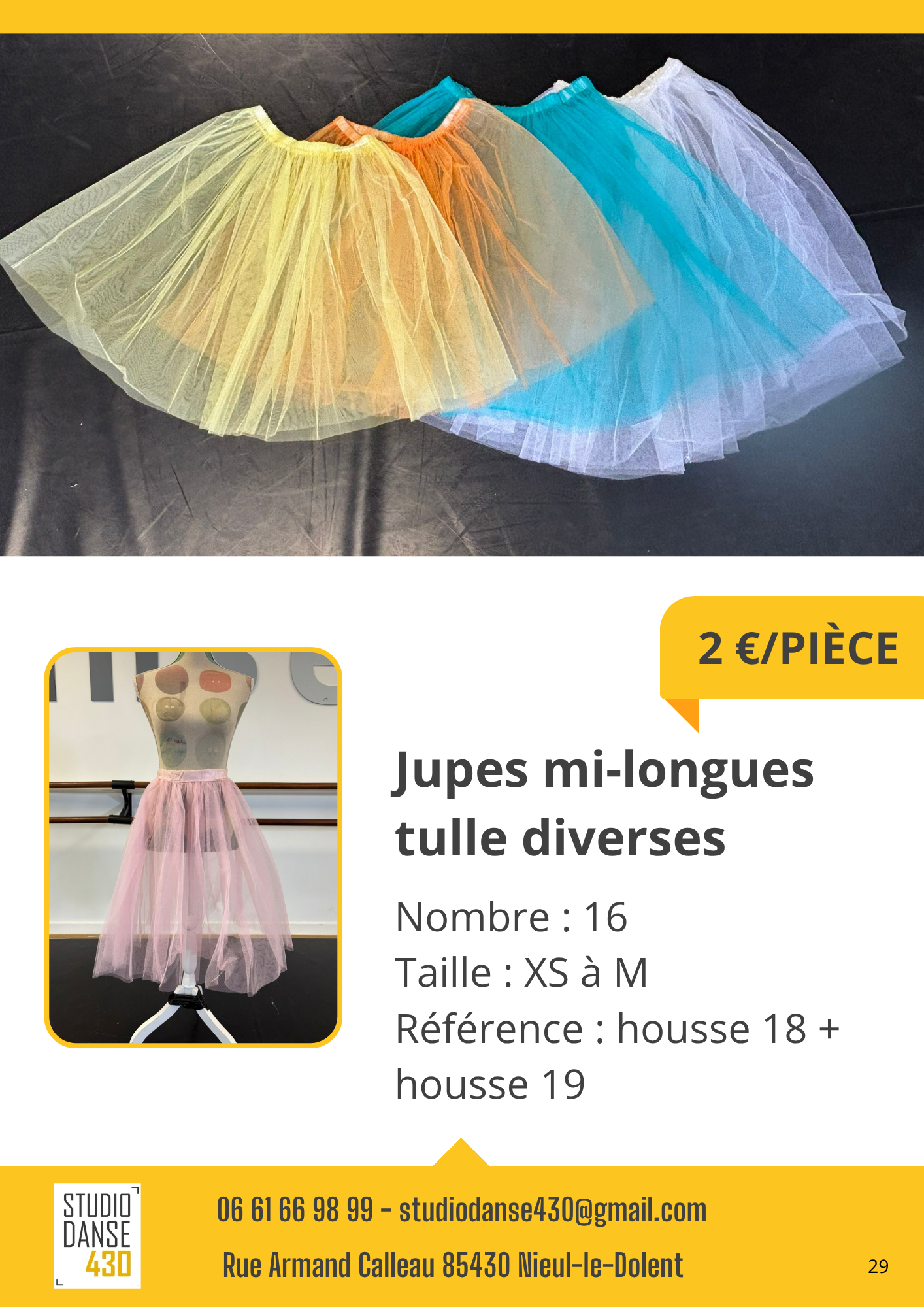 Jupes mi-longues tulle diverses