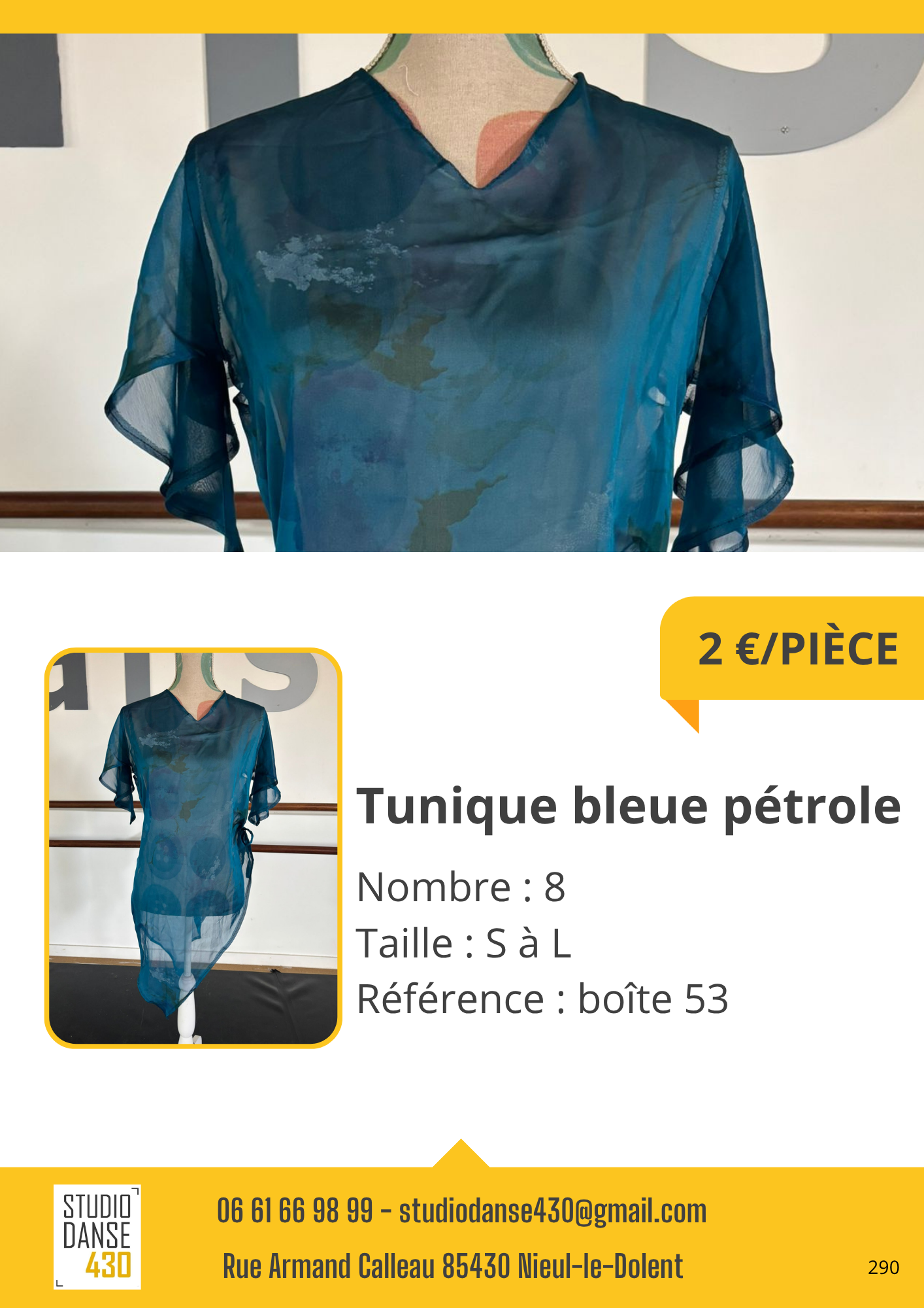 Tunique bleue pétrole