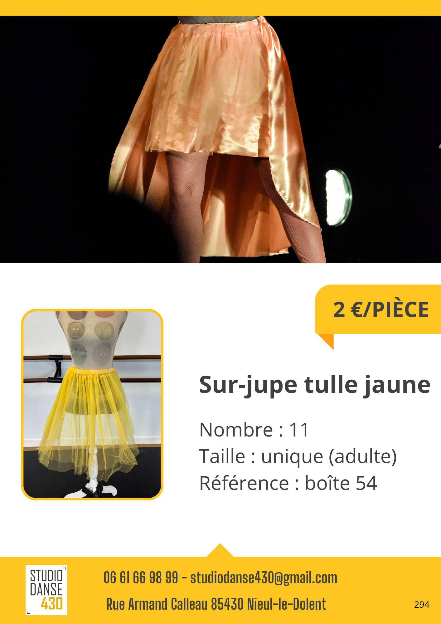Sur-jupe tulle jaune