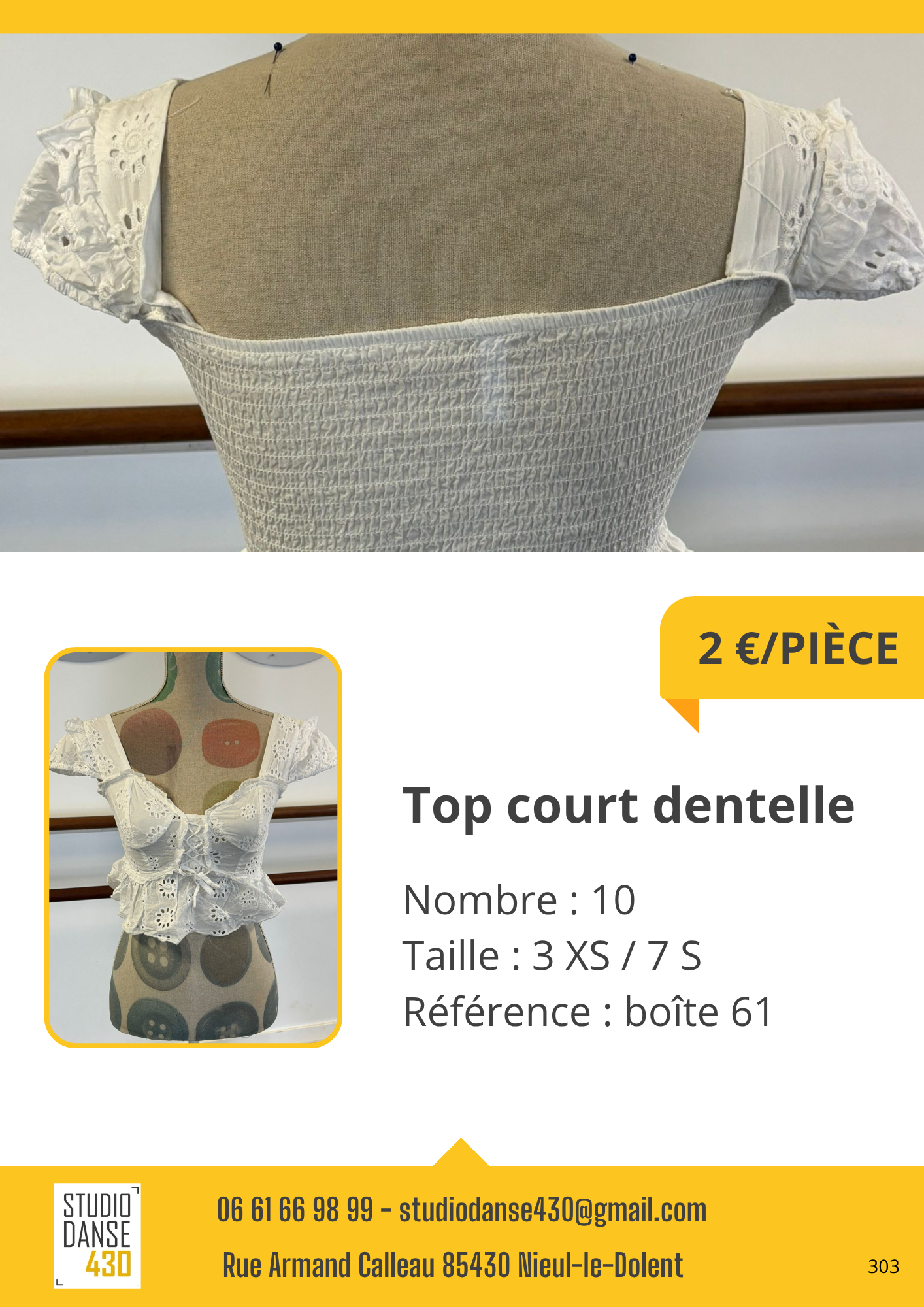 Top court dentelle