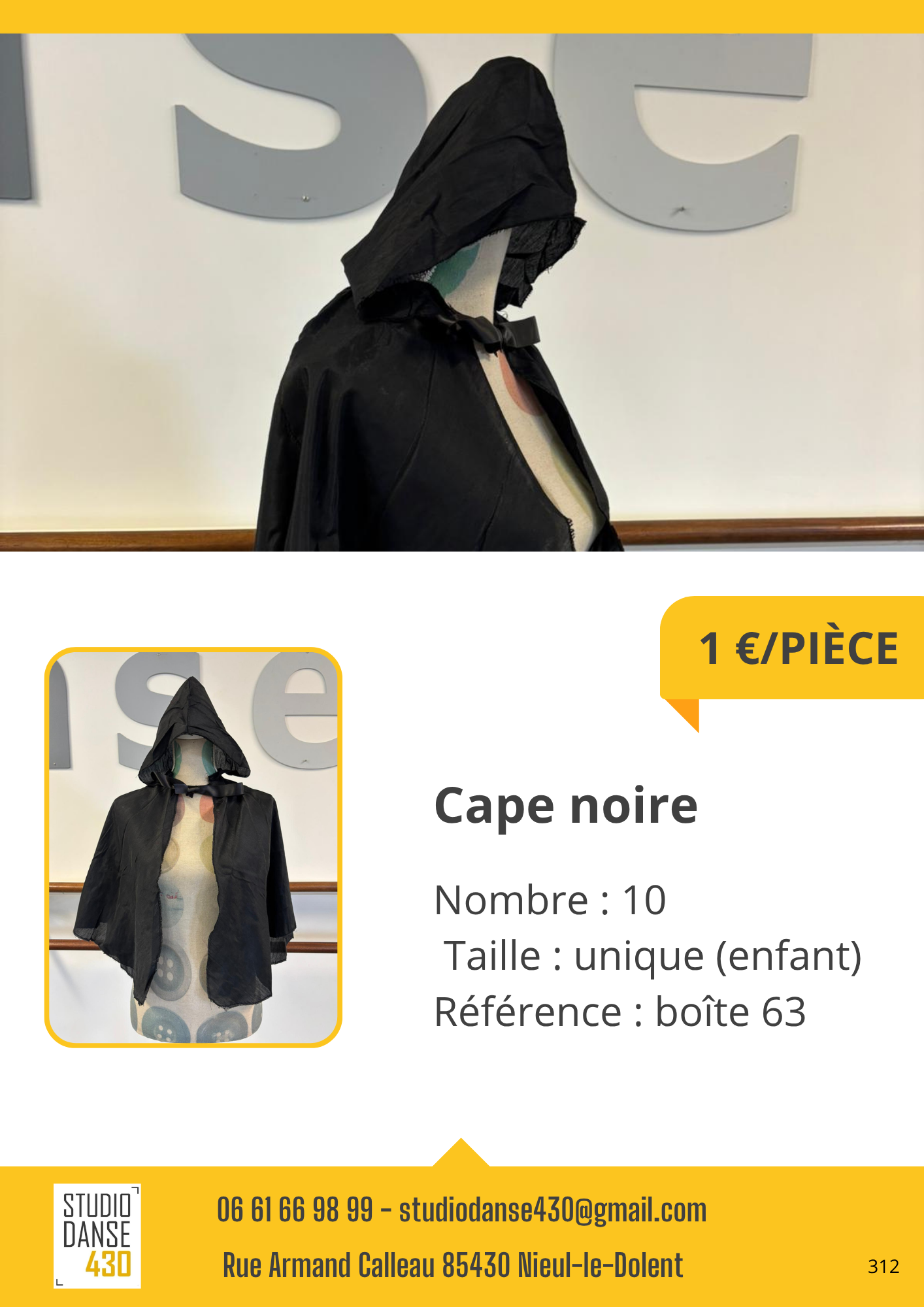 PIÈCE Cape noire