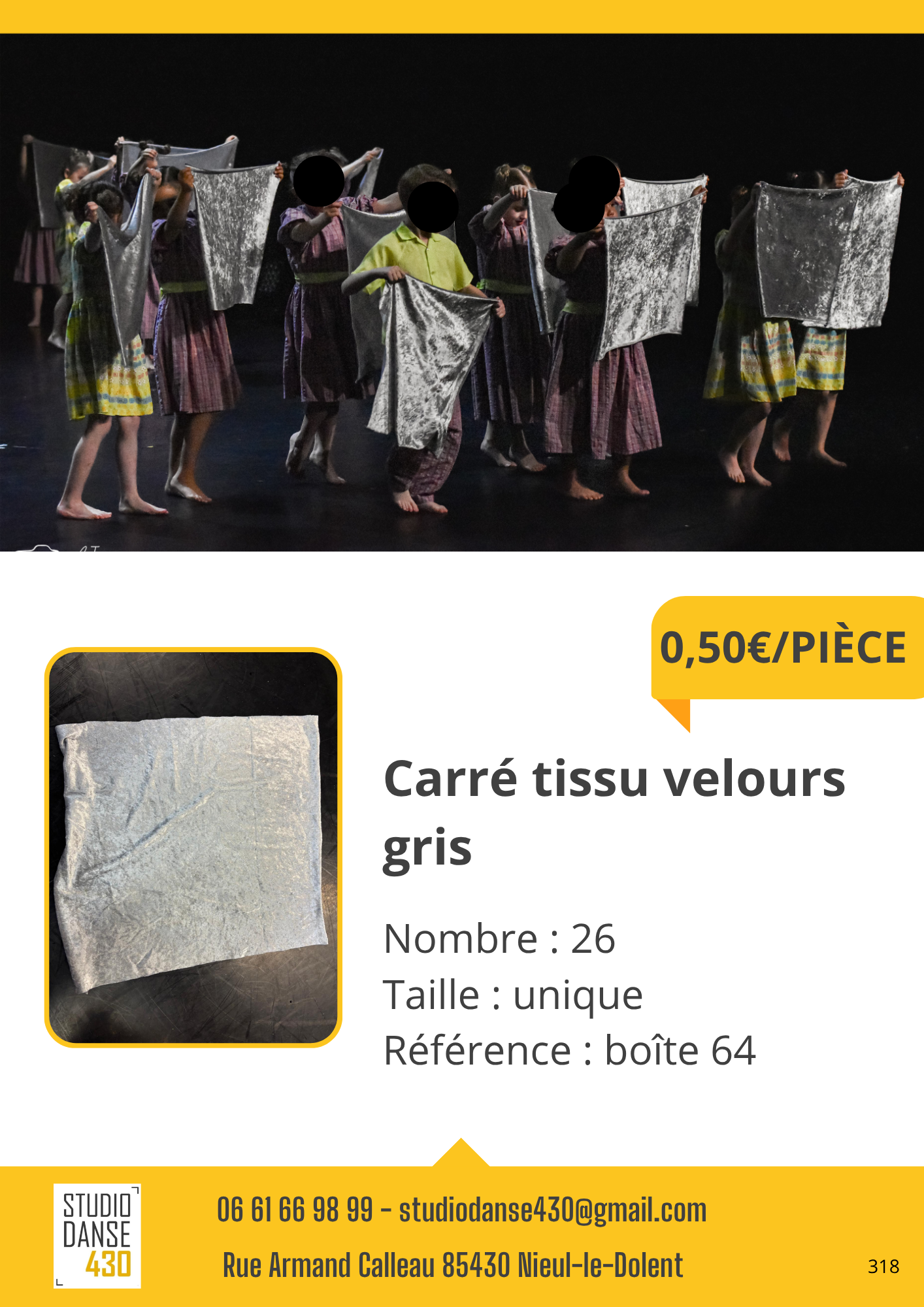 Carré tissu velours