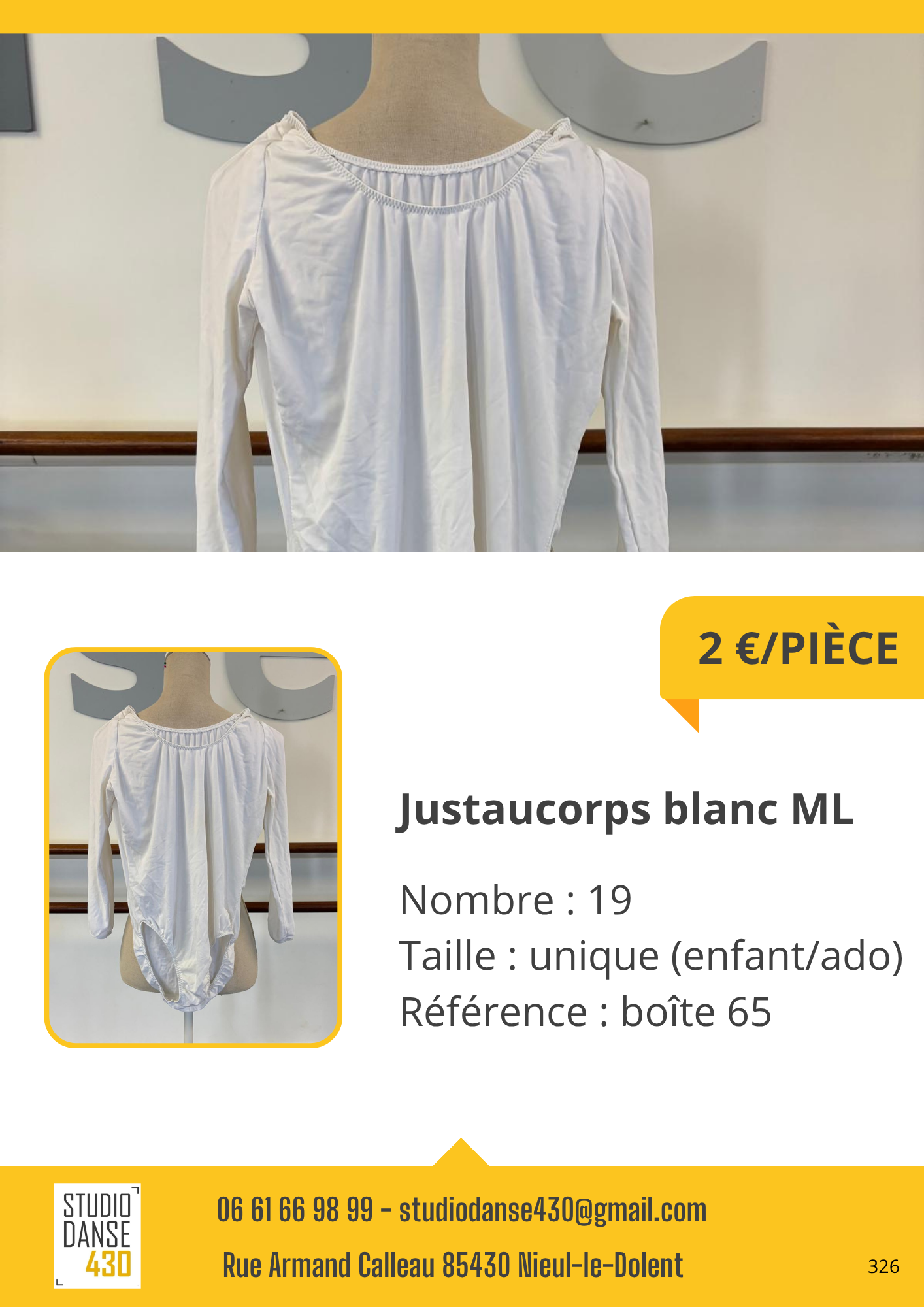 Justaucorps blanc ML