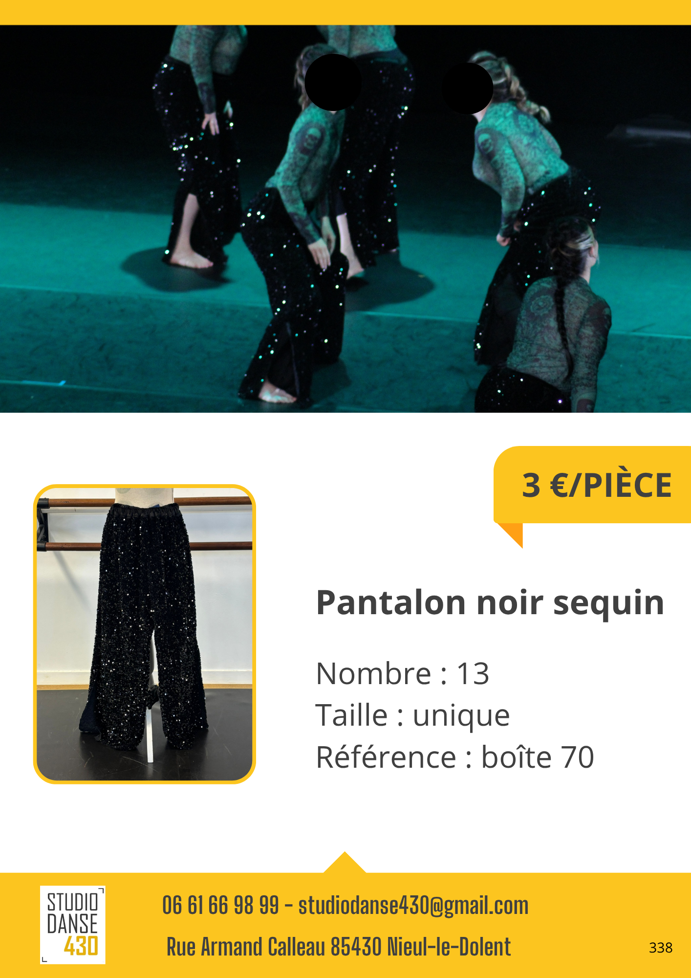 Pantalon noir sequin