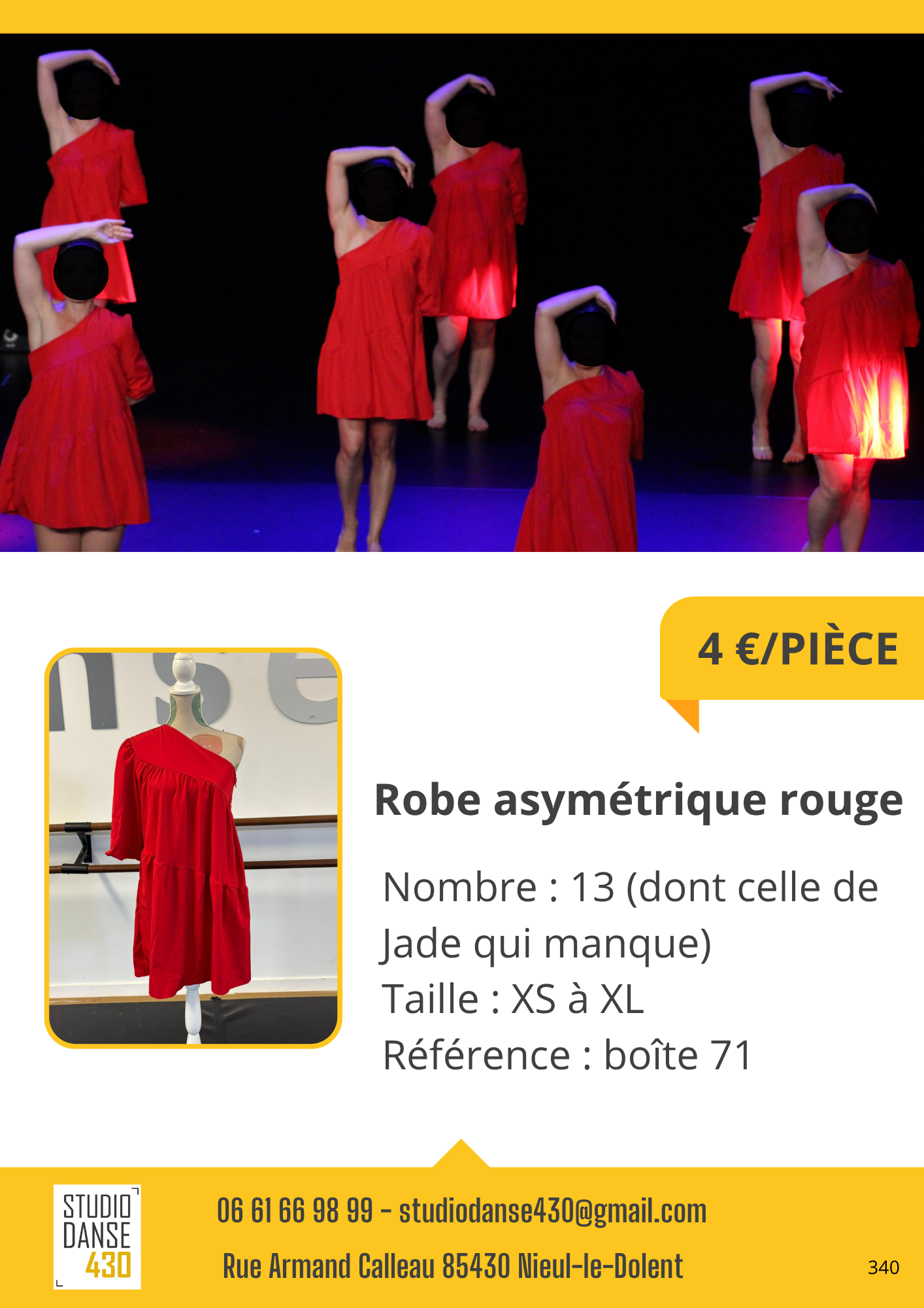 PIÈCE Robe asymétrique rouge