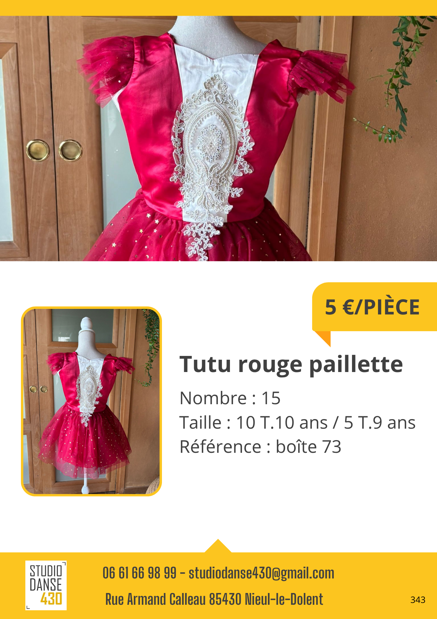 Tutu rouge paillette