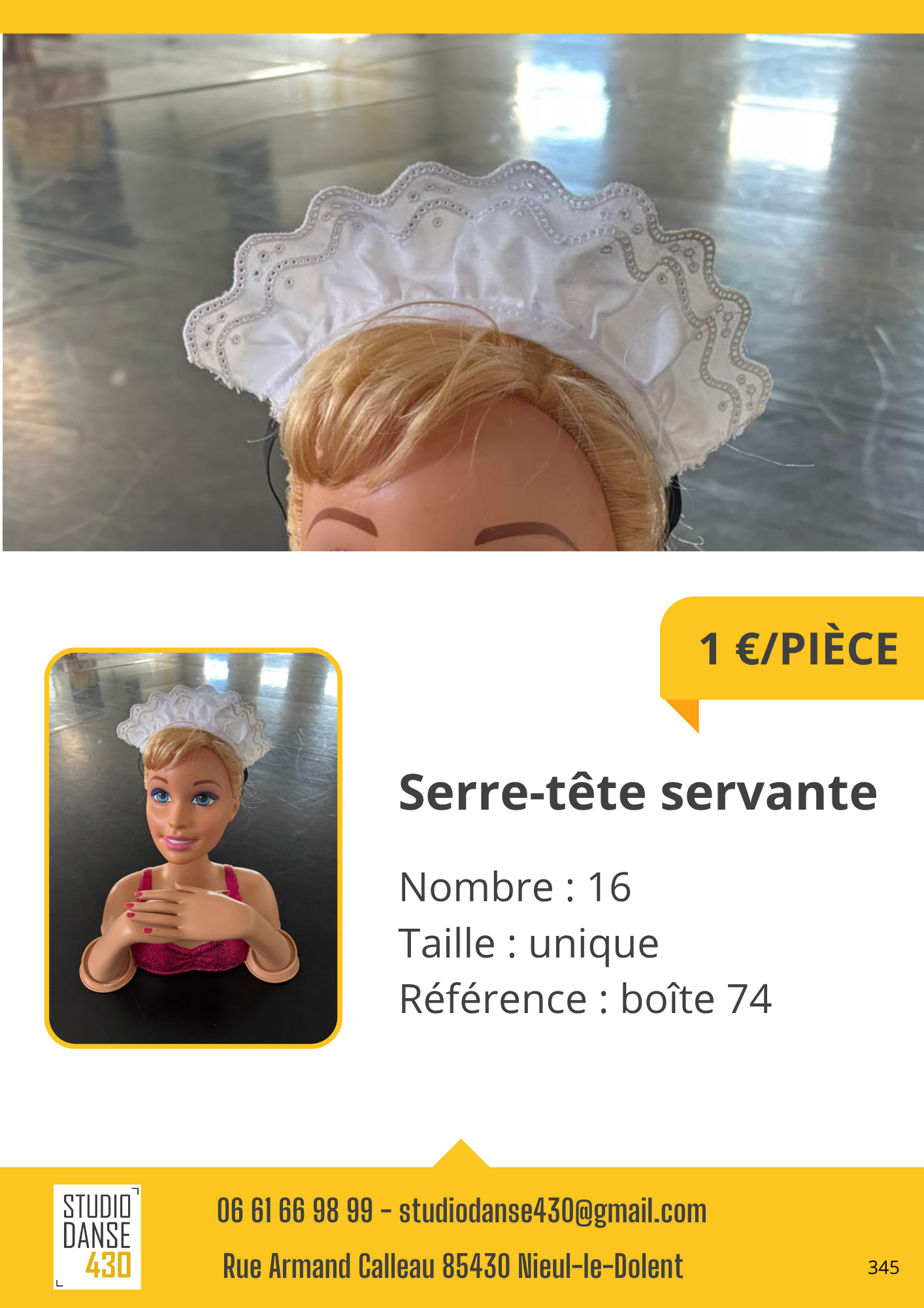 PIÈCE Serre-tête servante