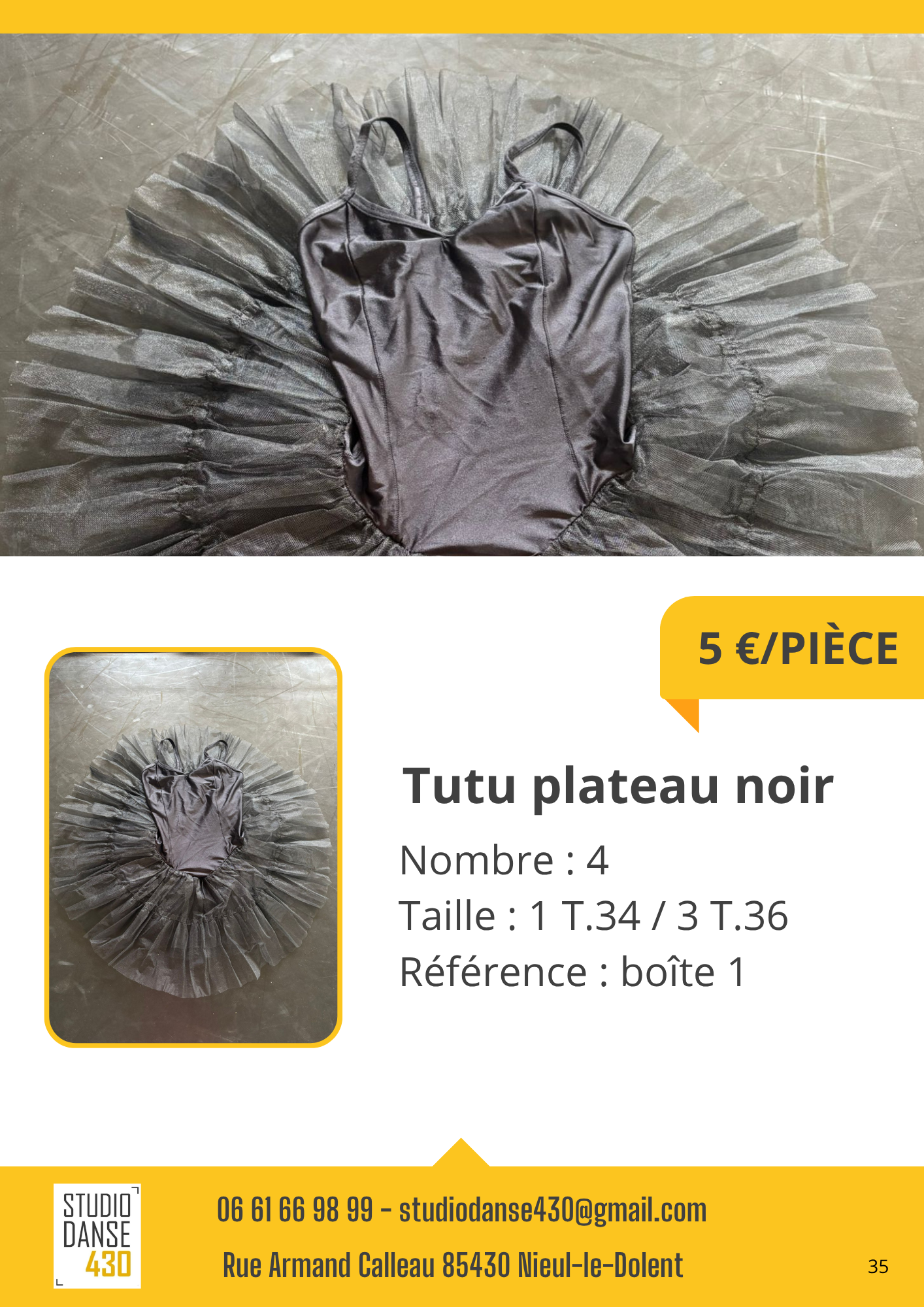 Tutu plateau noir