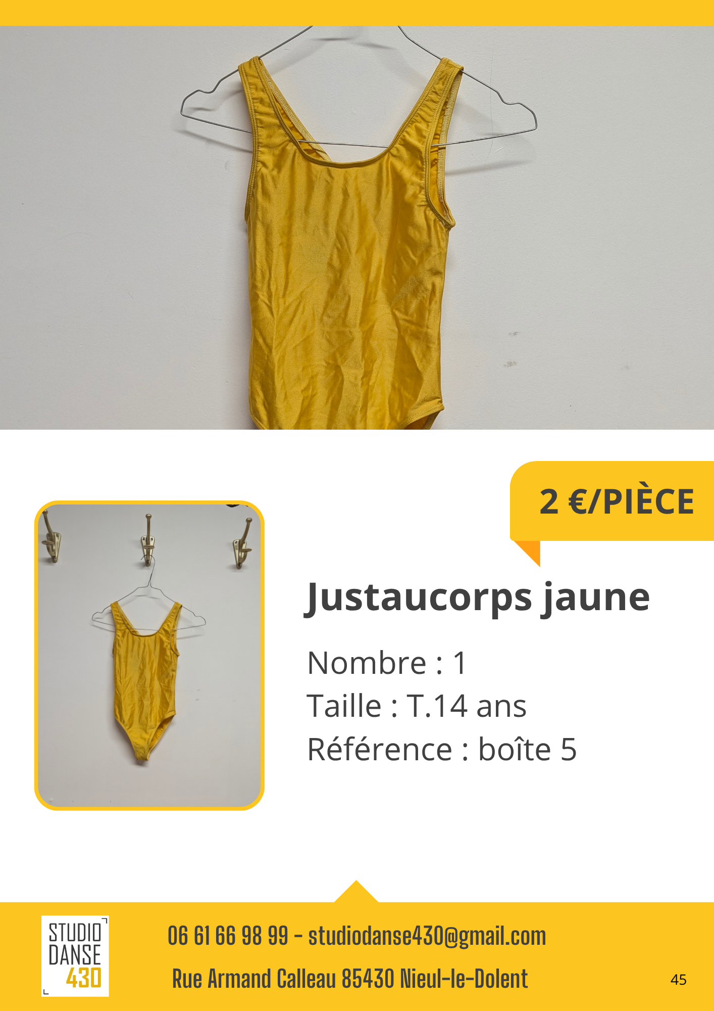 Justaucorps jaune