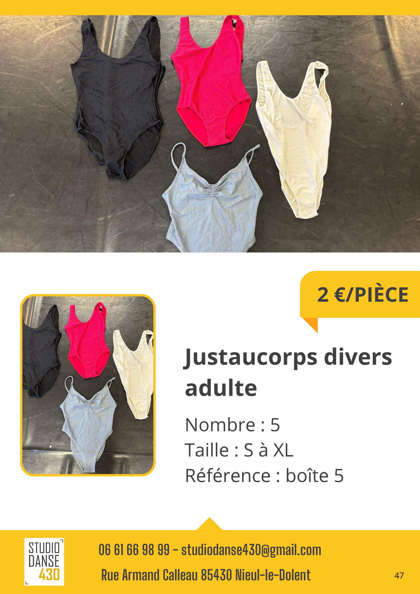 Justaucorps divers adulte