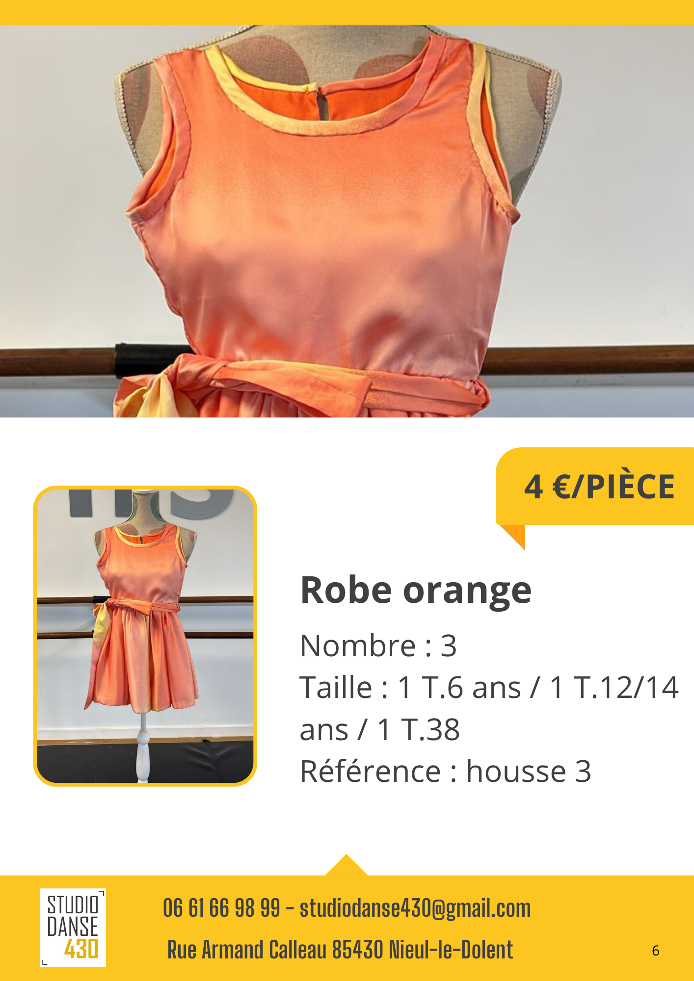 PIÈCE Robe orange