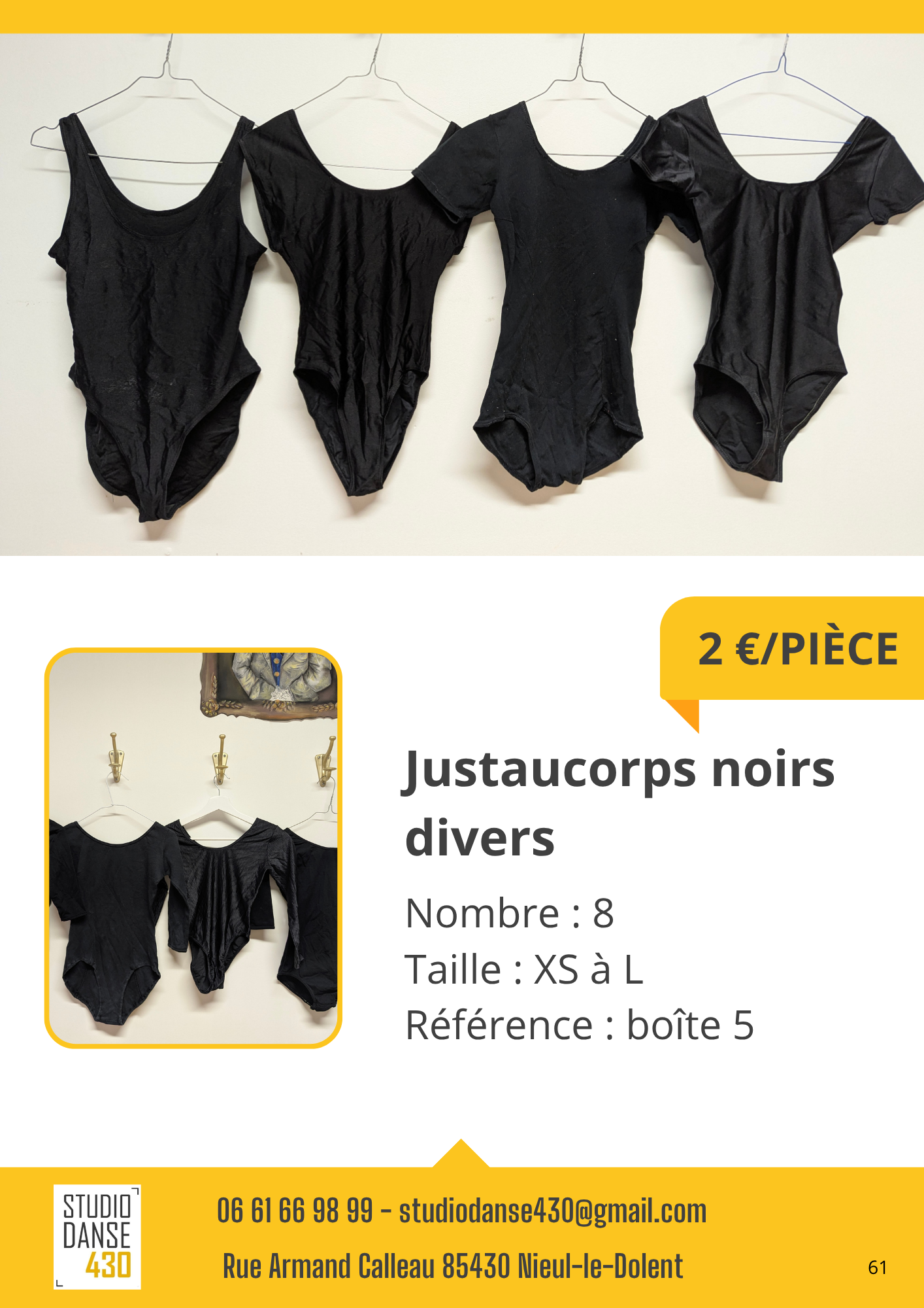 Justaucorps noirs divers