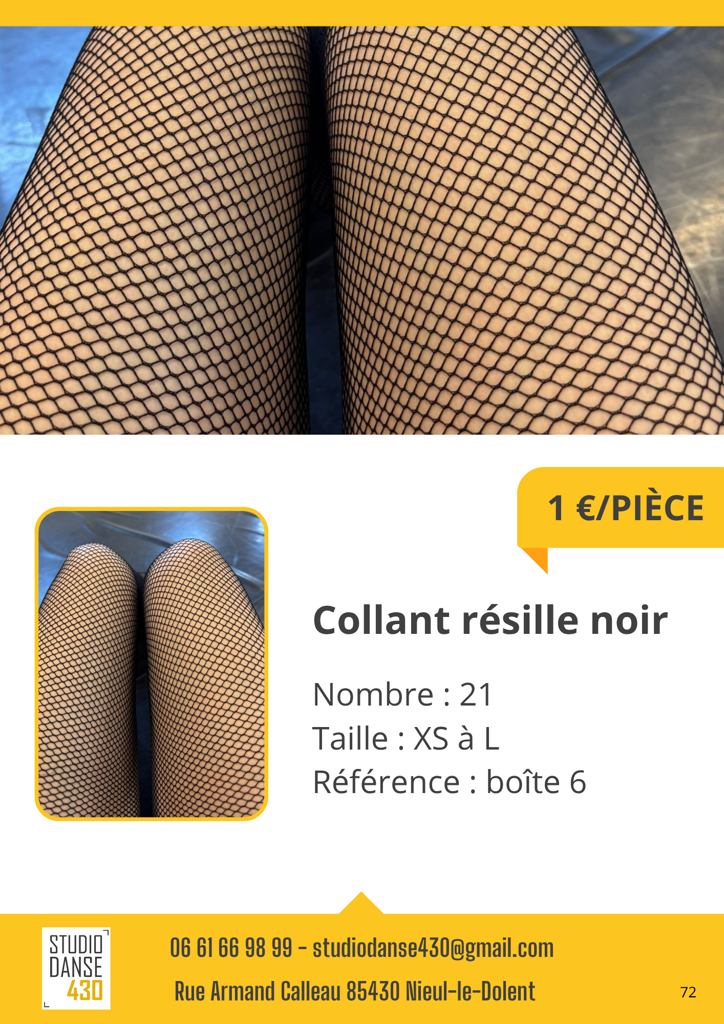 PIÈCE Collant résille noir