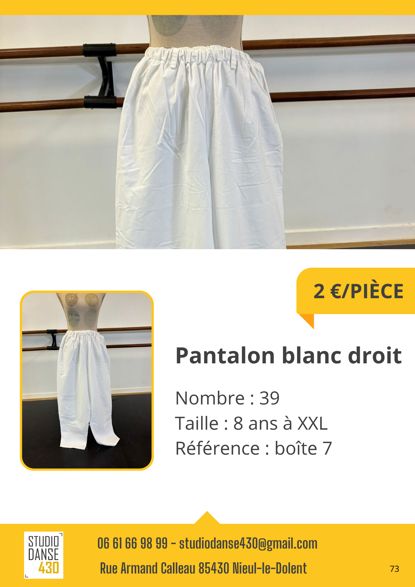 Pantalon blanc droit