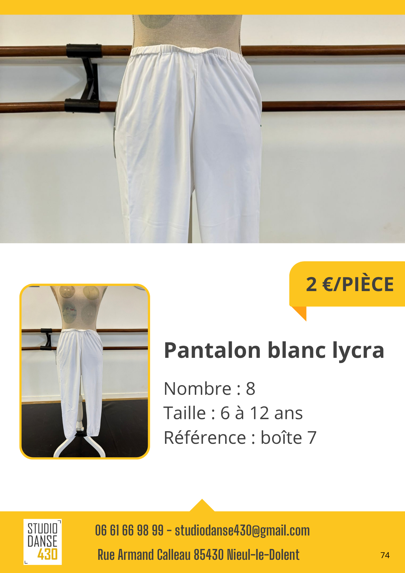 Pantalon blanc lycra