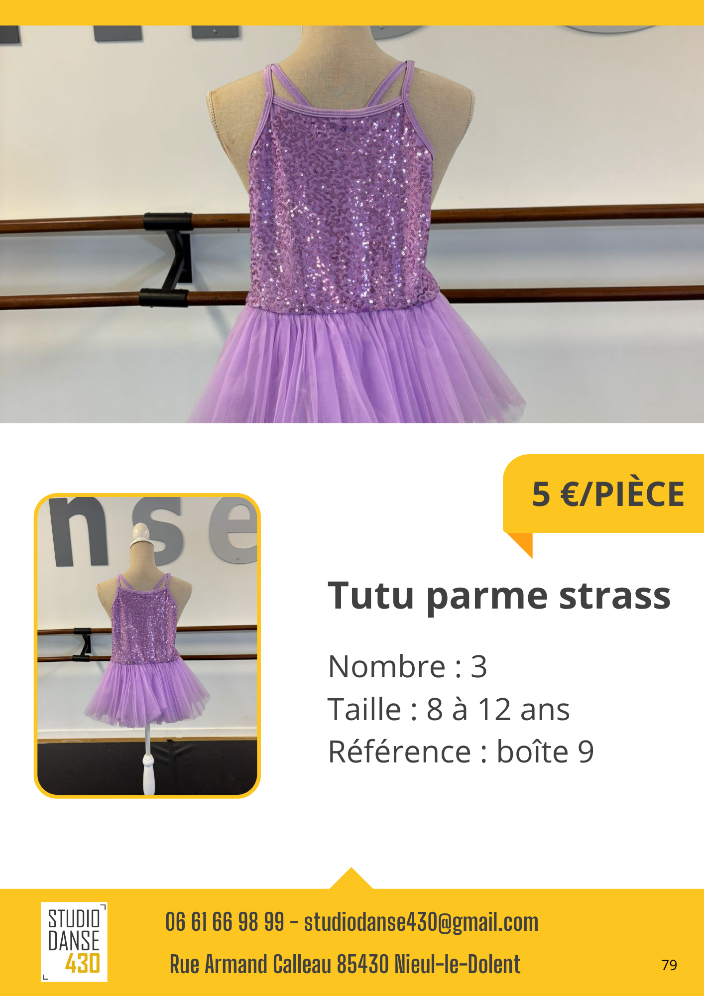 nse Tutu parme strass