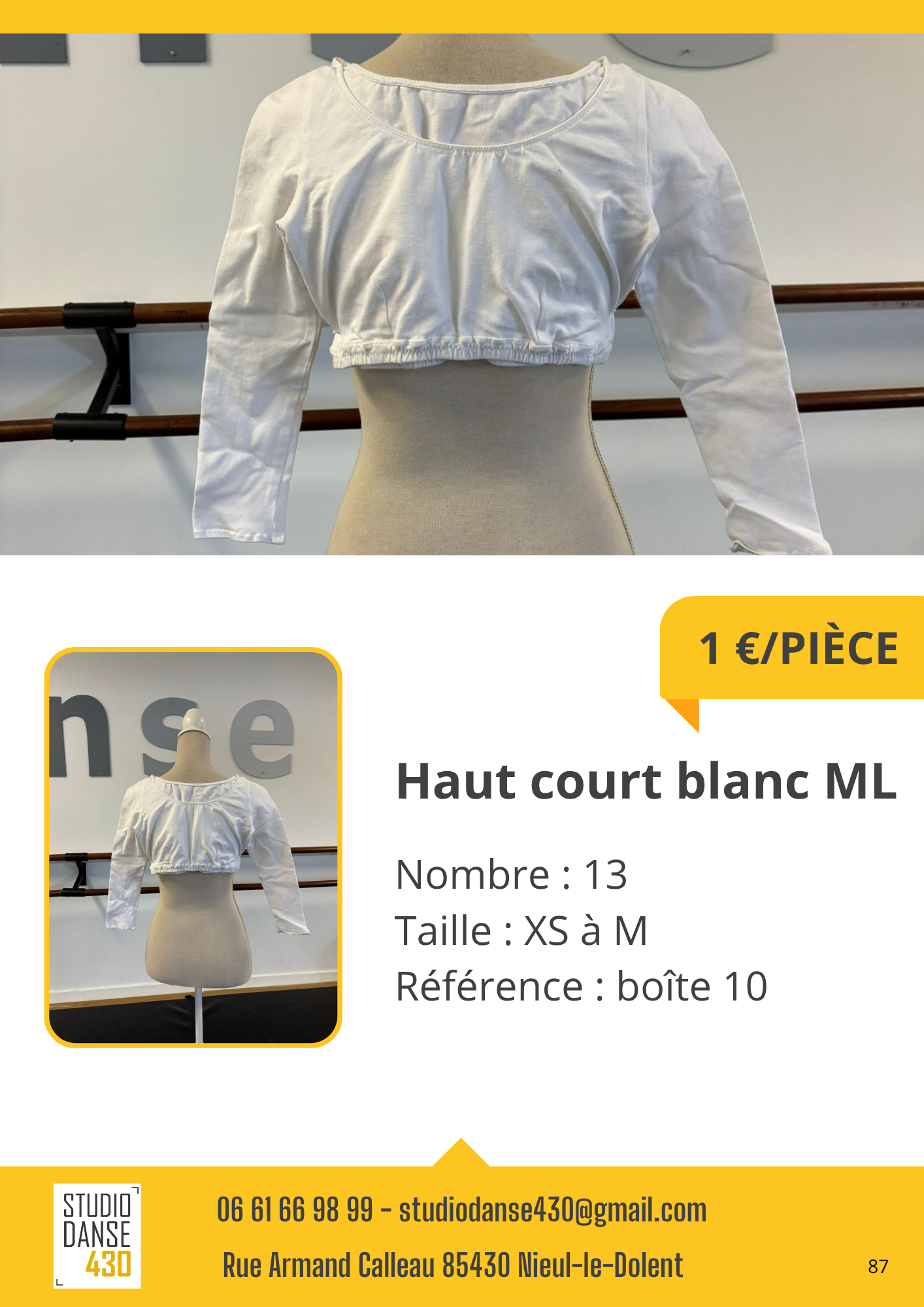 PIÈCE nse Haut court blanc ML