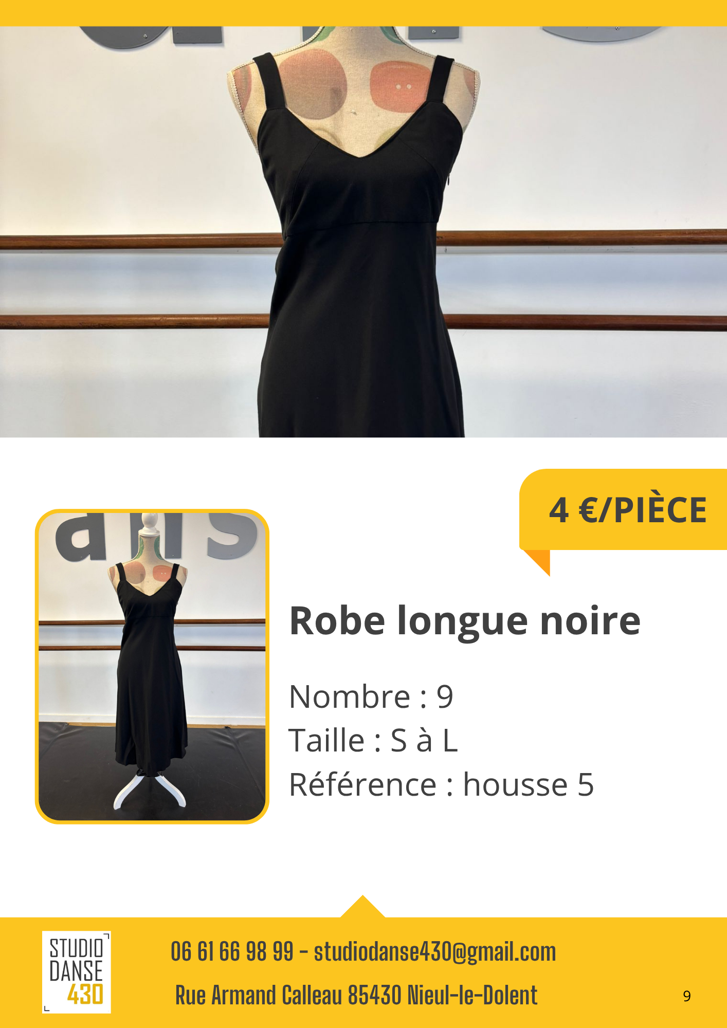 PIÈCE Robe longue noire